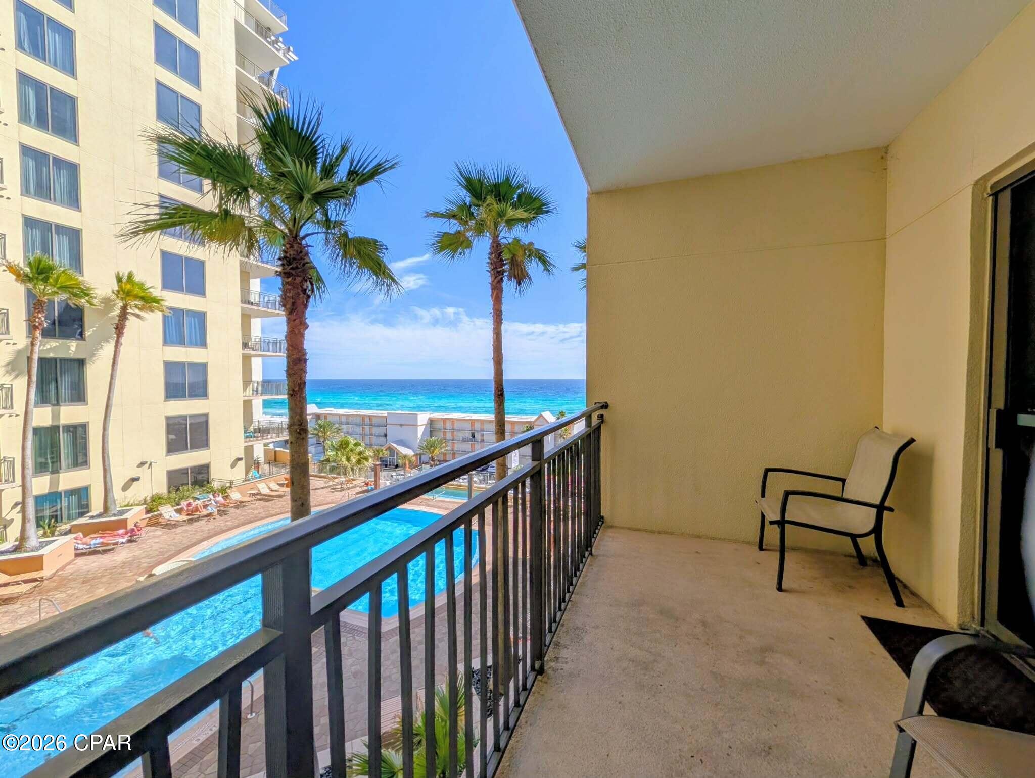 Are you ready to own an amazing condo in an amazing resort with Gulf and pool views?  Whether you are looking for a place to call home, or a great investment property that you can still use as your personal vacation retreat, Origin 608 has you covered.  This stunning 1 bed 1 bath condo has all the room you need with a total of 815 square feet and sleeping for 4!  The large kitchen has new appliances, and tile floors.  No carpet in the entire condo!  The bathroom is tile, while the living area and bedroom feature LVP flooring throughout!  The bath is accessible from the living area for guests, as well as, through the bedroom, and features a tub/shower combo for all your needs.  In the bedroom you'll find a king size bed, large closet, and views of the pool deck and Gulf of America.  The large living area provides a sleeper sofa with additional seating, and an open concept dining area with seating for 4.  Through the large glass balcony doors are views of the amenities deck, pool, hot tub, and Gulf.  The balcony also offers plenty of space for everyone while enjoying the views.  The amenities deck at Origin is on the 4th floor, making the balcony of 608 only 2 floors high!  The hot water heater, kitchen appliances, and washer and dryer have all been recently replaced, providing a worry-free ownership experience.  Origin is one of the very few high-rise condos in PCB to offer interior corridors, keeping you safe and dry during inclement weather.  Origin offers many amenities including two BBQ grill/picnic areas, a heated pool, hot tub, theater, game room, laundry facility, vending, a gated community with 24-hour security, Beaches and Cream convenient store and grill, and Sunsations beach store.  Call today for a private showing!