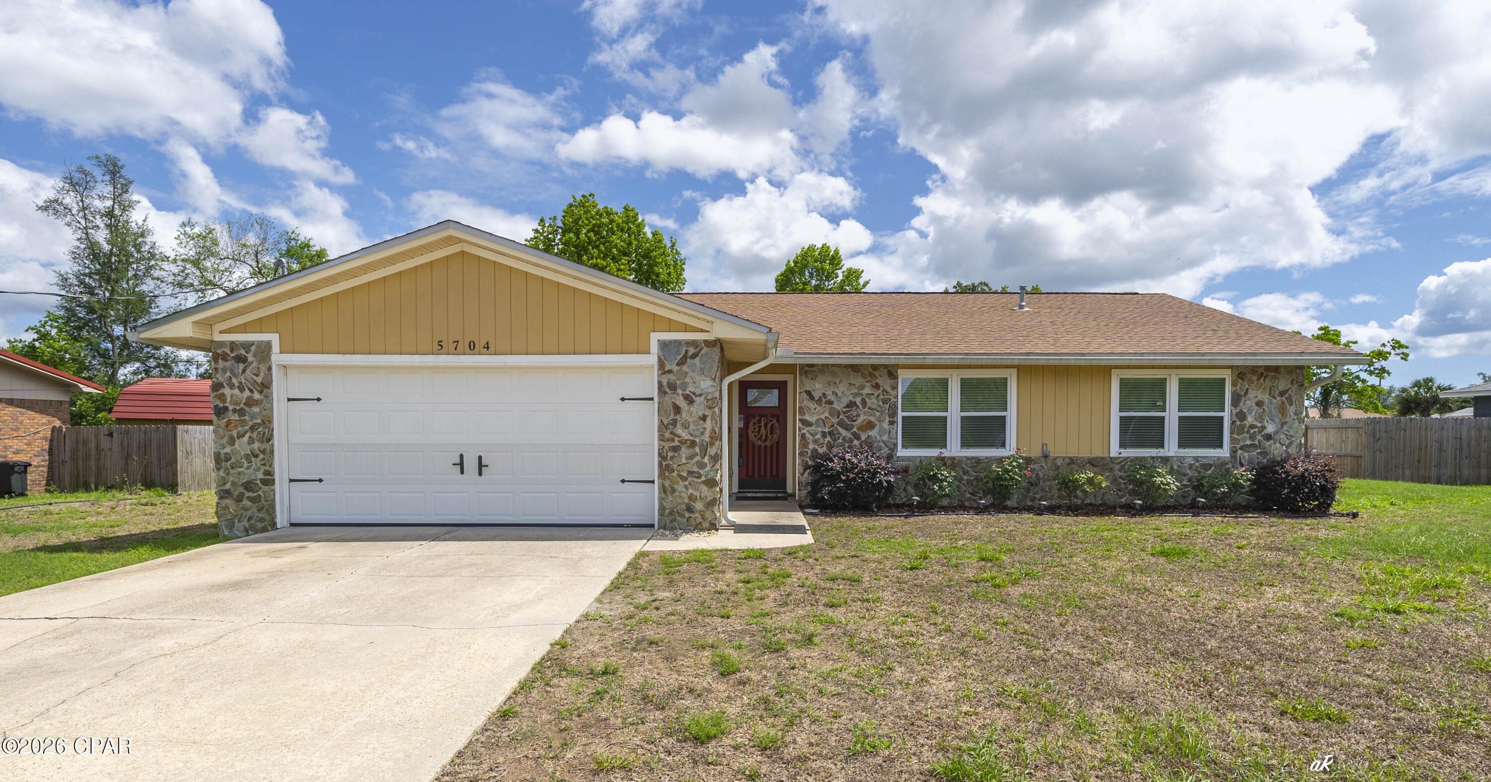 Welcome to this beautifully 3 bedroom/2 bath remodeled home centrally located near shopping, restaurants, and just minutes from Tyndall Air Force Base! This well-cared-for property offers a spacious living room and an inviting eat-in kitchen featuring granite countertops, pantry, gas stove, and all appliances included. The primary suite offers a nicely updated bathroom with a walk-in shower. Step outside to enjoy the large backyard complete with a sprinkler system connected to a private well, helping keep watering costs down. Seller states the home was completely gutted to the studs following Hurricane Michael, offering peace of mind with extensive renovations throughout. A transferable annual termite bond with Arrow Pest Control is already in place. This move-in ready home combines comfort, convenience, and thoughtful updates -- schedule your showing today!

All measurements are approximate and should be verified if important.