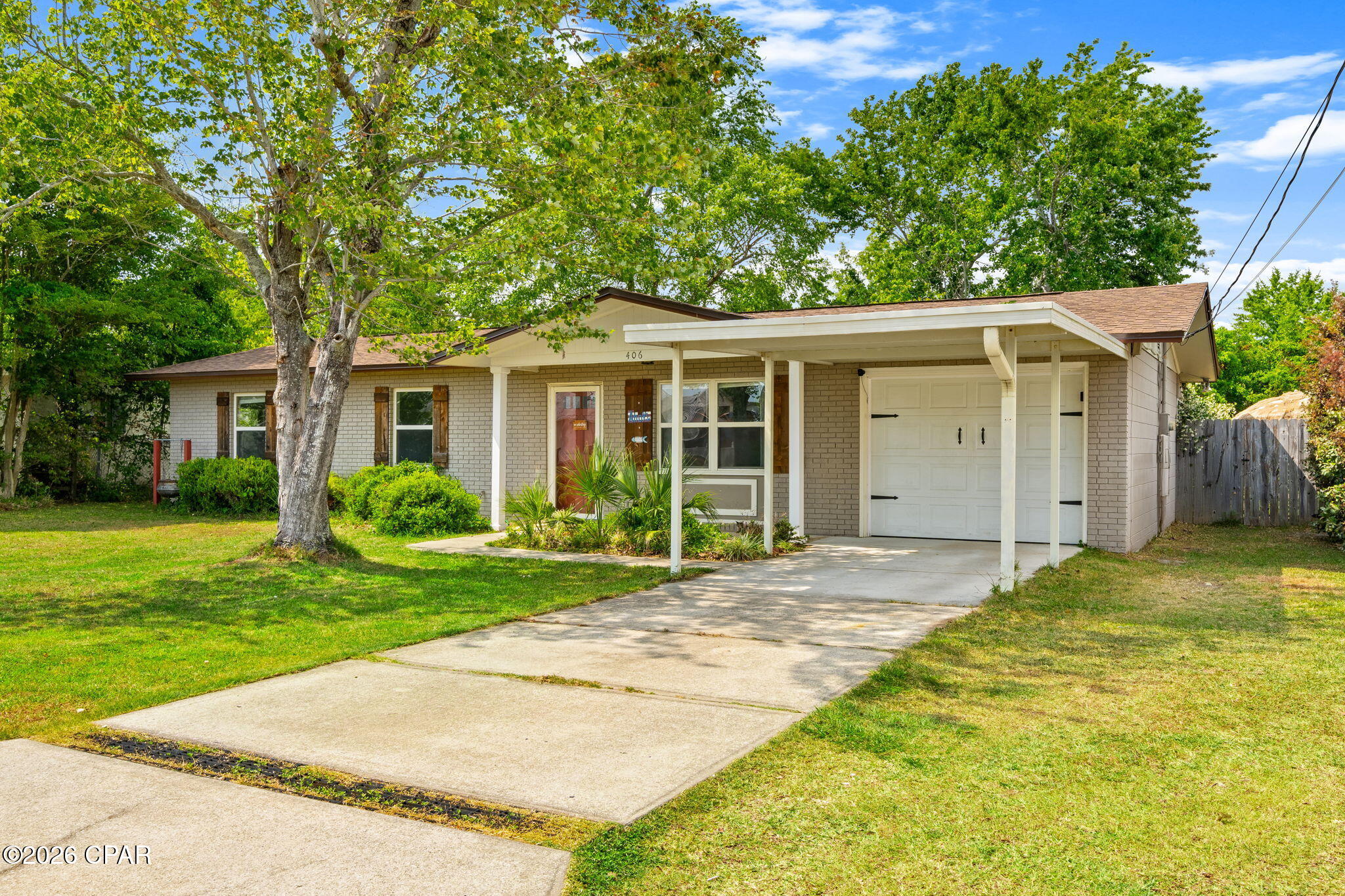 Welcome to this charming concrete block home located in the heart of Lynn Haven, offering durability, convenience, and a prime location. Freshly painted and well-maintained, this property features updated windows throughout the home, enhancing energy efficiency and natural light while providing long-term value.

Situated just 0.2 miles from Mowat Middle School and approximately 0.2 miles from a nearby grocery store, this home offers everyday convenience right at your fingertips. Enjoy easy access to major destinations, including approximately 12 miles to Panama City Beach, about 18 miles to Northwest Florida Beaches International Airport (ECP), and roughly 12 miles to Tyndall Air Force Base.

The exterior showcases mature shade trees that enhance curb appeal while providing natural cooling. The backyard is a true highlight, featuring a variety of established fruit trees and plants including fig, raspberry, blackberry, and citrus--perfect for enjoying your own homegrown harvest. A screened-in back porch offers a relaxing space to unwind or entertain year-round.

Inside, you'll find a welcoming layout complemented by a dedicated coffee bar area--ideal for creating your own morning routine space. The home's solid concrete block construction adds long-term value and peace of mind.

Located within the City of Lynn Haven, a well-established community in Bay County known for its convenient access to parks, shopping, dining, and major roadways including Highway 77, making commuting throughout the area simple and efficient.

Additional highlights include:
• Updated windows throughout
• No HOA
• Located in Flood Zone X (typically not requiring lender-mandated flood insurance)
• Mature landscaping with shade and fruit trees
• Screened-in back porch
• Fresh paint
• Convenient central location near schools, shopping, and major destinations
 
Fruit trees include: Fig, Cherries, Banana, Pear, Plumb, Lemon, Orange, Satsuma, blackberries, Raspberries, Grapes, Jasmine.

This home offers a great opportunity to enjoy the benefits of Lynn Haven living with everyday conveniences close by and easy access to the Gulf Coast's beautiful beaches and amenities.