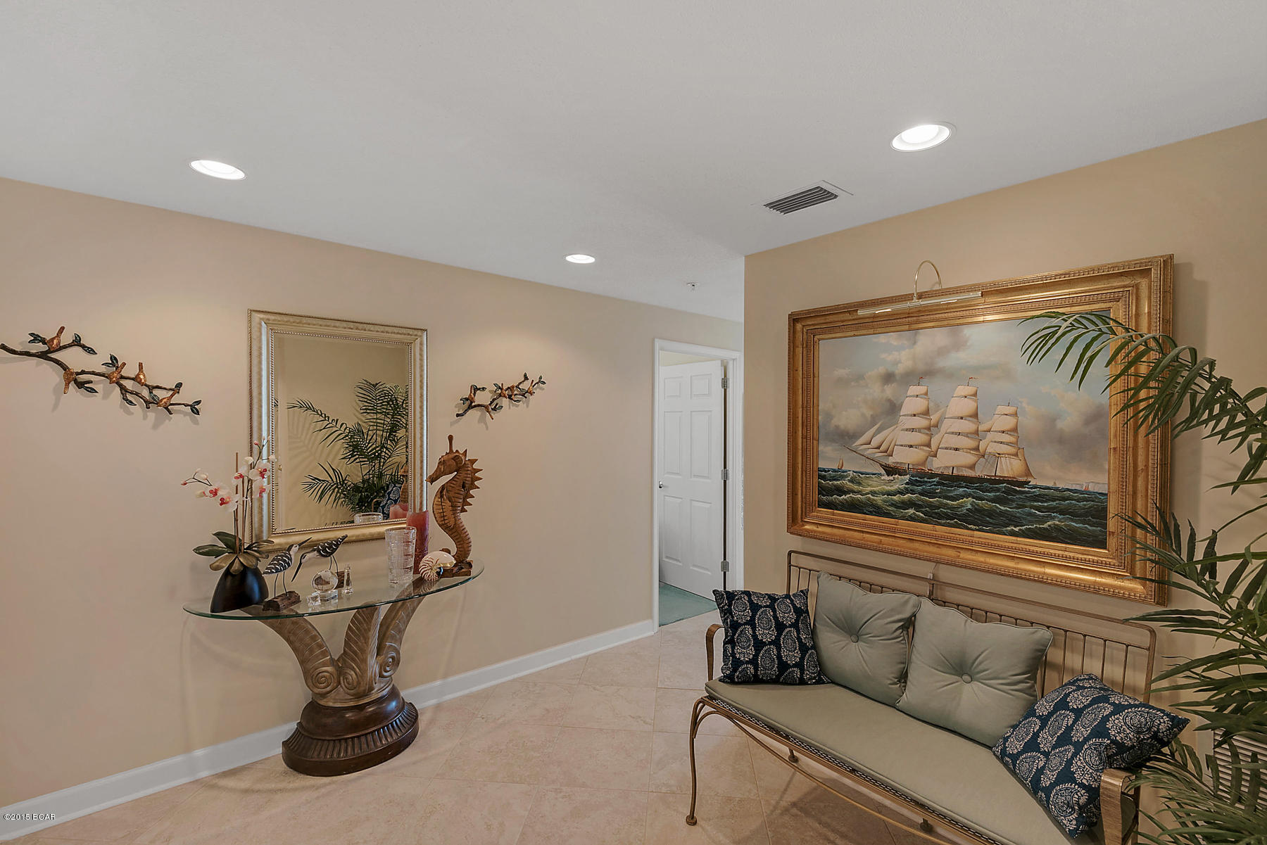 Corner penthouse unit at Sterling Reef! One owner and non-rental, only used 2 months out of every year. Seller just updated the condo with new 18'' tile floors, new electronics w/Roku and freshly decorated. Beautiful views and peace and quiet located at the end of the building with no one above you. Beautiful entry foyer, extra high ceilings, granite counter tops, pantry, floor to ceiling windows, huge master bedroom with walk-in closet, and both bathrooms are bigger than most bedrooms. Huge storage closet could be hall bunks. 27' balcony for relaxing, 1,700' of beach, wonderful amenities, next to County Pier and across from Shipwreck Island Water Park. Your family will go crazy for this condo. And just in time for Christmas!