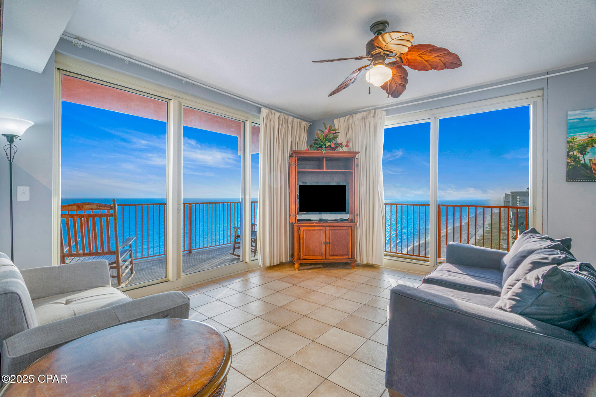 >>On Sale >>> Welcome to the 21st floor of Shores of Panama where the unbelievable views in this west-facing corner unit are JAW-DROPPING and the vibes are top tier! This 3-bedroom, 3-bathroom delivers panoramic Gulf views that stretch as far as the eye can see, right from your living room and private balcony. It's the perfect mix of laid-back luxury and serious investment potential.

Step inside to a bright, open layout with plenty of space for you and your guests to kick back. The kitchen is fully equipped with granite counters, stainless steel appliances, and a breakfast bar made for early coffee or late-night cocktails. Tile floors throughout make beach living easy, while large windows frame that emerald coast like a masterpiece.

Downstairs, the resort-style lagoon pool is the real showstopper! One of the biggest in the area, surrounded by tropical landscaping, waterfalls, and a full-service tiki bar for those poolside drinks. You'll also enjoy a hot tub, indoor pool, gym, and of course, private beach access that puts you inches away from sugar-white sand. The ultimate coastal playground!

Located right next to iconic Pineapple Willy's, you're walking distance to dining, entertainment, and nightlife. Whether you're looking for a full-time escape, a weekend getaway, or a rental powerhouse, this unit checks all the boxes, and it's priced to move!

Unbeatable views. Unmatched amenities. Unbelievable price. Call today to check out the views for yourself!