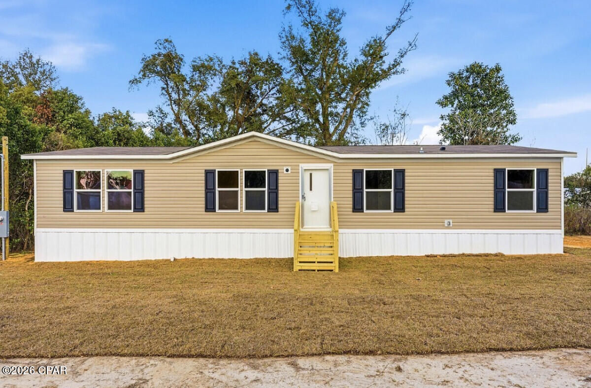 MOVE-IN READY | BRAND NEW 2026 4BR/2BA | NO HOA | CLOSE TO THE BEACH

Don't miss this opportunity to own a brand-new 2026 double wide featuring 4 bedrooms and 2 full bathrooms with a spacious open-concept layout designed for modern living.
This home is fully set and move-in ready with a brand-new central A/C unit, giving you peace of mind and eliminating major upfront expenses.
Enjoy outdoor living with brand-new front and back porches, perfect for relaxing or entertaining.
The mobile home title has been retired and the home is permanently affixed, making it eligible for FHA and VA financing (subject to lender approval) -- a rare find for a new manufactured home.
Situated in a convenient Panama City location with NO HOA, you'll have the freedom to enjoy your property without restrictions, while still being just a short drive (approximately 20-25 minutes) to Panama City Beach for easy access to the Gulf, dining, and entertainment.
Why this home stands out:
Brand New 2026 Construction - Never Lived in. Brand New Central A/C System
New Front & Back Porches.
Convenient Location Near Panama City Beach. Priced to sell.