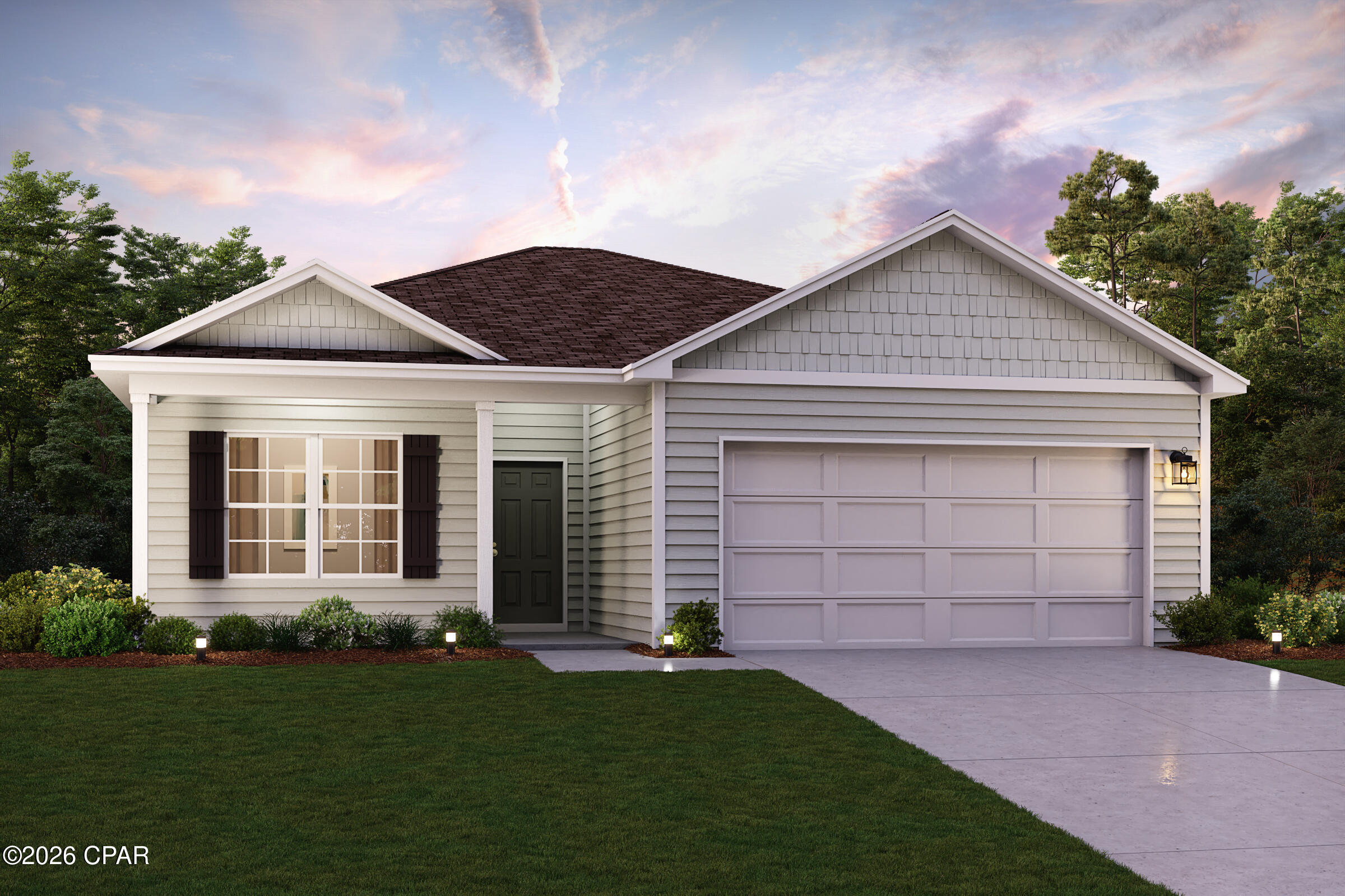 Discover Your Dream Home in the Pine Hills Community! The Beaumont Plan features a spacious open-concept design, seamlessly connecting the Living, Dining, and Kitchen areas--perfect for relaxation and entertaining. Natural light fills the home through Low E insulated dual-pane vinyl windows, highlighting elegant Shaker cabinets, quartz countertops and  stainless steel appliances, including an electric smooth top range, dishwasher, and over-the-range microwave in the kitchen. Retreat to the expansive primary suite with a private bath, dual vanity sinks, and a generous walk-in closet. This home also offers two well-appointed bedrooms, a thoughtfully designed secondary bathroom, and a serene patio--ideal for enjoying morning coffee or sunsets. Experience modern living at its finest in this beautiful Beaumont Plan home, where comfort meets style!
Ask sales counselor about new enhanced kitchen cabinet features and updated farmhouse style trim package!