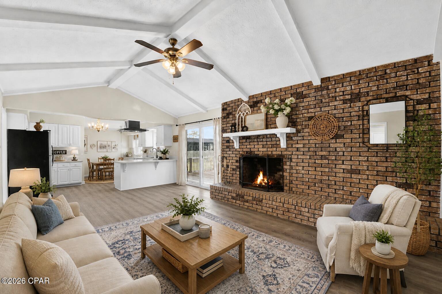 This one checks all the boxes--updated, move-in ready, and sitting on a rare .55-acre lot in Lynn Haven.

Recently redone, this home offers that ''like-new'' feel without the wait. The bathrooms were renovated in 2026 featuring new vanity's, toilets,  bath / shower combo + a walk in shower in the primary, paired with an updated kitchen and clean, cohesive finishes throughout.

With two living areas, a formal dining room, and an eat-in kitchen, the layout was designed with both everyday living and hosting in mind. The wood-burning fireplace creates a cozy focal point, while the overall flow gives you flexibility to use the space however you need.

Step outside and you'll see where this property really stands out--the lot size. Whether you're dreaming of a pool, shop, or simply more space to spread out, you have the room to make it happen.

Located in the North Shore area of Lynn Haven, just minutes from SweetBay Publix, shopping, and dining--this is one you don't want to miss.