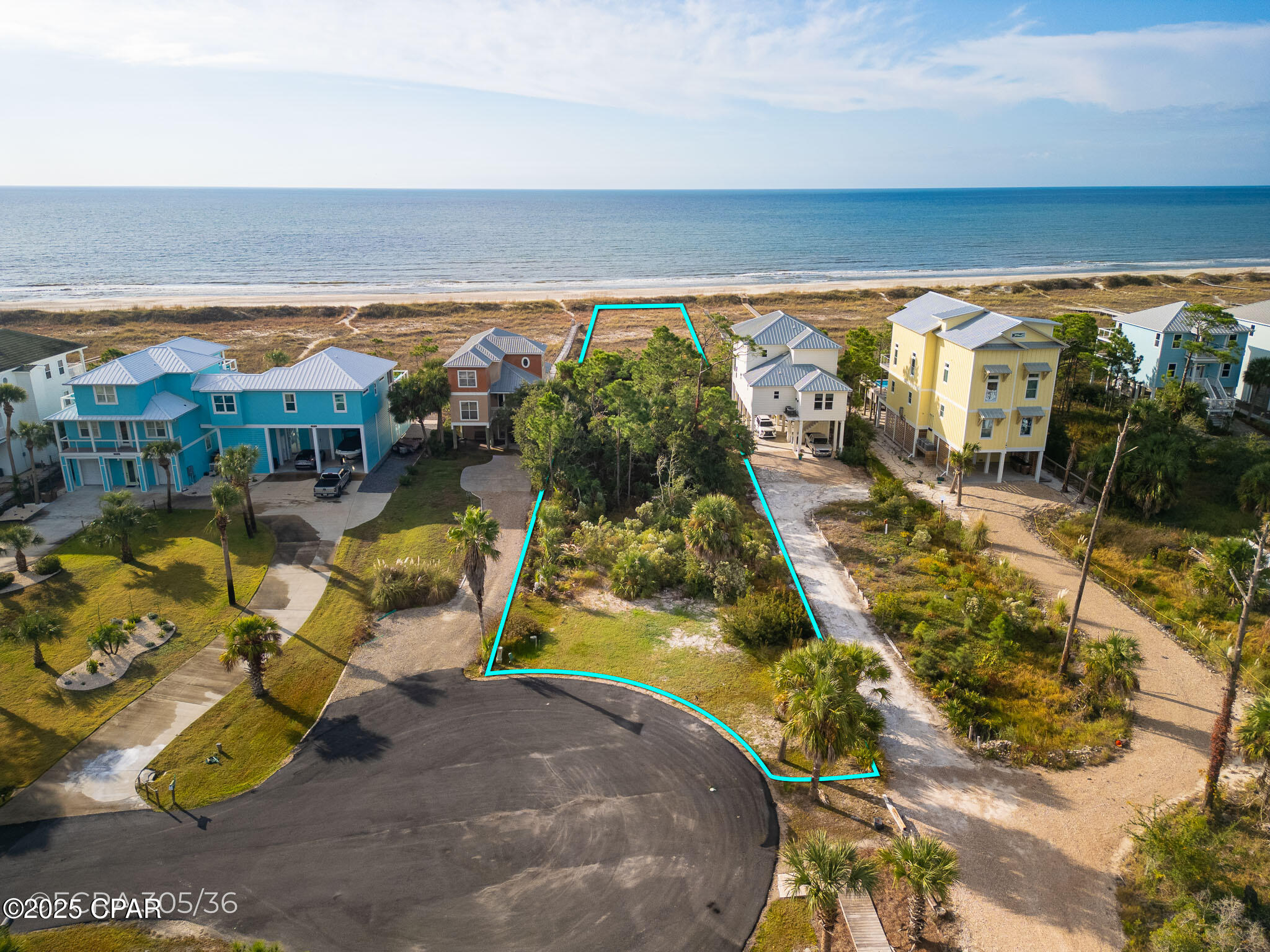 Don't wait, seller says to bring your offer on this beautiful property today! Gulf front opportunity on Cape San Blas in the desirable Two Palms subdivision with DEP permit for 3 story dwelling with gulf facing pool! This homesite runs nearly 600 feet deep toward the beach, giving you room for your private coastal retreat with direct views of the Gulf of Mexico. Two Palms is a small beachfront community with multiple deeded beach access points, so getting to the sand and water is easy. Nearby Salinas Park offers bay access, pickleball courts, a playground, and kayak/paddleboard launches, making it ideal for owners who want both beach and bay lifestyles. From this location you can bike, walk, fish, explore St. Joseph Bay, or head into Port St. Joe for dining, shopping, and events along Florida's Forgotten Coast. This is a rare chance to build your dream beach house on a deep, gulf front lot in an area known for quiet beaches, natural beauty, and strong long term appeal. All measurements are approximate. Buyer to verify all dimensions and building requirements with county, HOA and appropriate agencies.