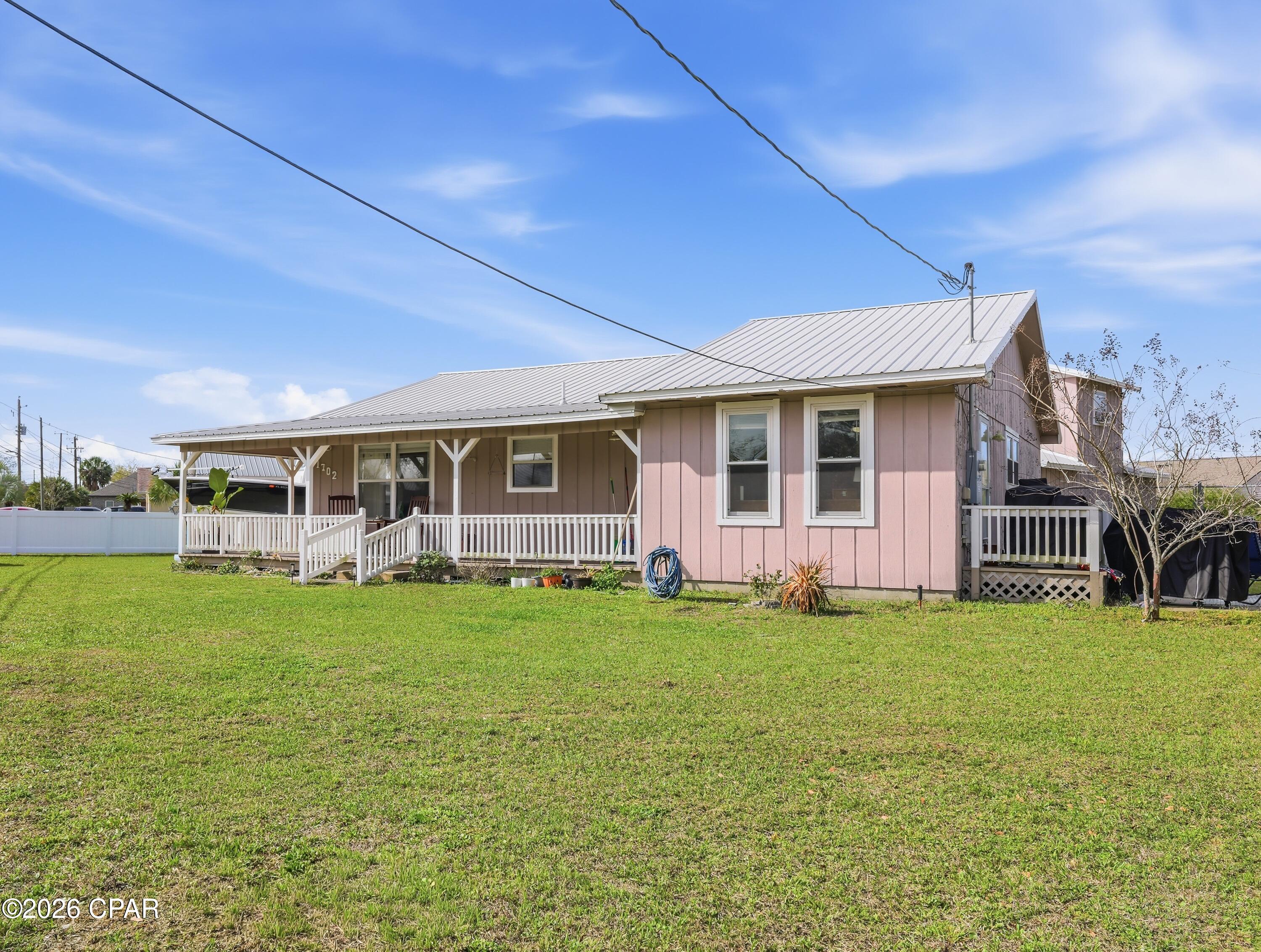 UNDER CONTRACT, TAKING BACK-UP OFFERS!

Investment opportunity! This DIAMOND in the rough is located in a highly sought after Lynn Haven neighborhood, less than a mile from Mowat Middle School. It is perfect for a family building equity, or an investor wanting to add value quickly. The interior is in terrific condition, and features recent upgrades, including HVAC and water heater. The house also has a metal roof (installed in 2018), high quality solid countertops, and luxury vinyl plank flooring. It features a large corner lot, massive THREE car garage/ workshop with a loft, and lots of porch space (over 400 square feet). Need parking? This place has parking for days! Lots of space for a boat, RV, or any other toys! The fenced backyard is perfect for kids, pets, grilling, and recreation. With the additional square footage in the loft (264 square feet), this could also be made into a great rental. The property has LOTS of potential, and is just waiting for the right person to bring it out!