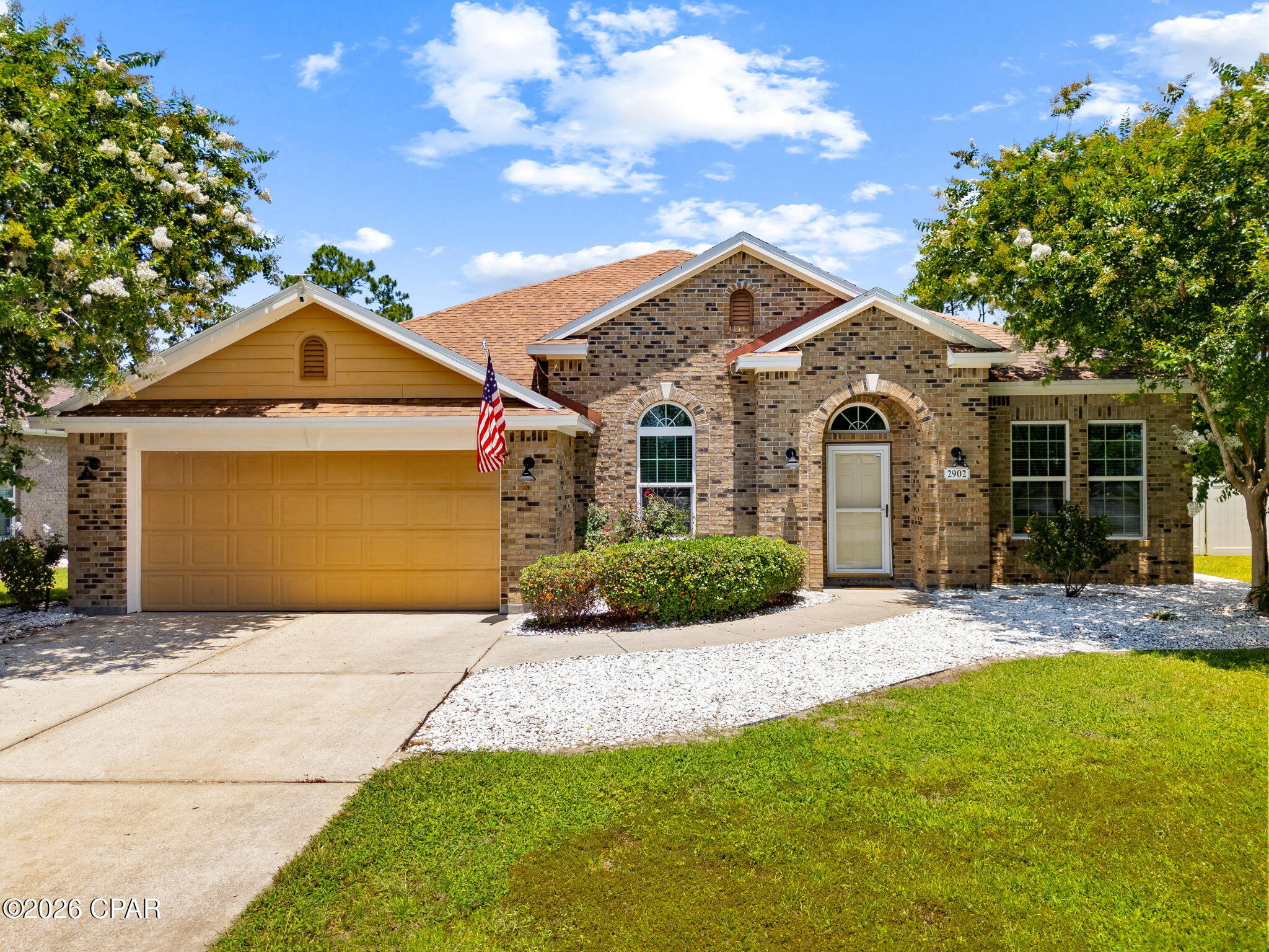 Welcome home to this beautifully updated single-story residence in the highly desirable Hawks Landing community! This spacious 4-bedroom, 3-bath home is perfectly situated on an oversized cul-de-sac lot, backing to a peaceful nature preserve with only one neighboring home, offering the privacy and tranquility you've been looking for.

Inside, you'll find a thoughtfully updated kitchen, impact windows, a 2018 A/C system, and a 2019 water heater, providing modern style and peace of mind for years to come. The functional single-level floor plan offers generous living spaces that are perfect for both everyday living and entertaining.

Hawks Landing is a quiet, meticulously planned community featuring abundant green space, underground utilities, sidewalks, and streetlights, creating a welcoming neighborhood atmosphere.