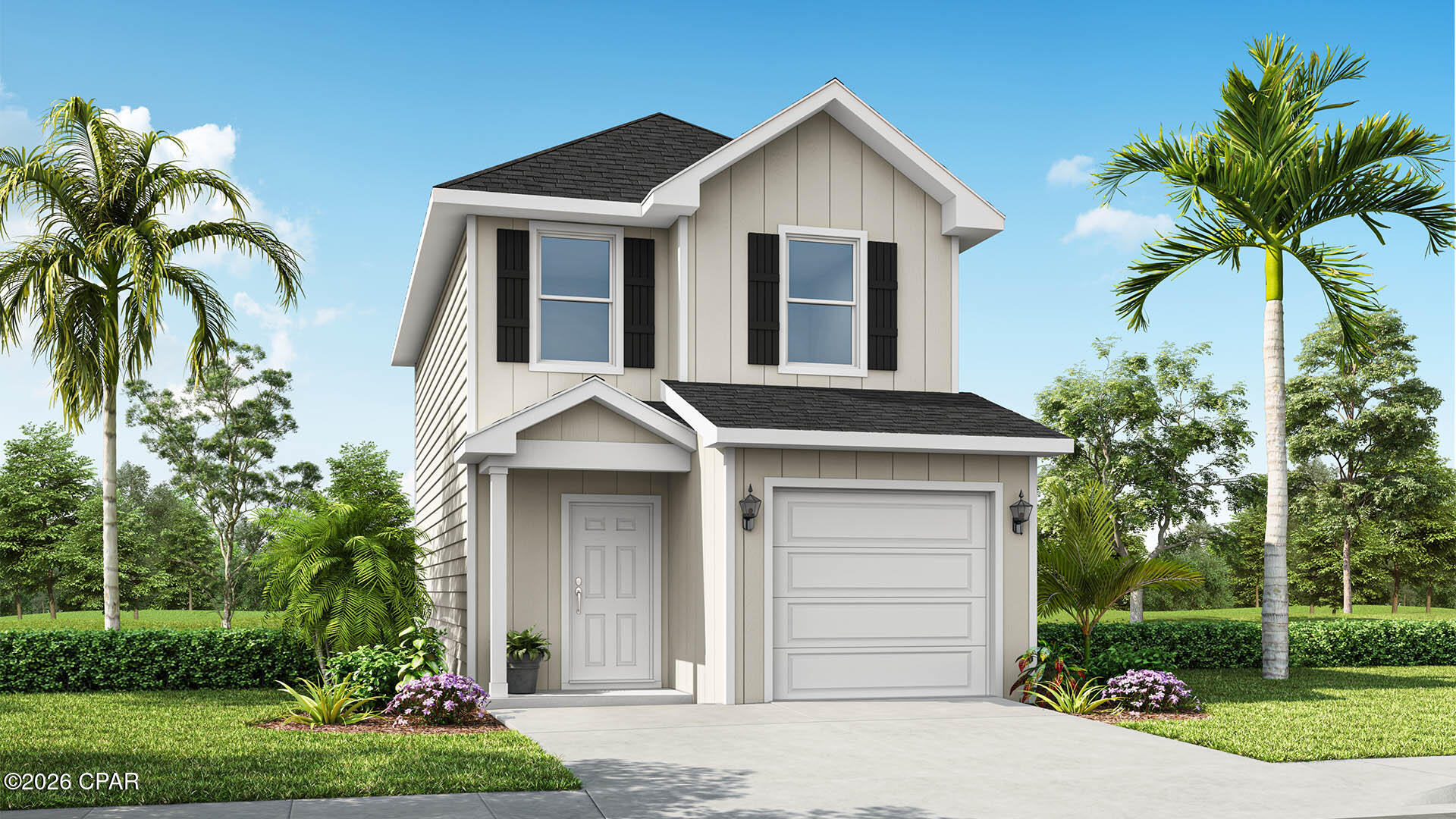 Welcome to the Alderbrook, a new home featured at Salt Pines in Port Saint Joe, Florida. The Alderbrook is a charming two-story home featuring 2 bedrooms, 2.5 bathrooms and offering 1,158 square feet of living space with a 1-car garage. The bottom floor features 9-foot ceilings and the upper level has 8-foot ceilings. This cozy home is perfect for the comfortable vibes that Port Saint Joe is known for.

A front porch (per plan) welcomes you into the home and opens to the kitchen which includes granite counter tops, quality cabinets, stainless steel appliances and an open concept floorplan with the kitchen flowing seamlessly into the dining room and living room. The bottom level also features a half-bathroom and pantry next to the kitchen and stairs. Upstairs, the primary bedroom has an attractive ensuite bathroom that features a granite vanity countertop and quality cabinetry. Enjoy additional storage with a spacious walk-in closet located off the primary bathroom. Your secondary bedroom features quality carpet flooring and a closet, and can be used as a bedroom, office, work out space or other bonus room. The possibilities are endless with the Alderbrook floor plan.
 
Additional features include EVP flooring in entry, living room, and all wet areas with soft carpet in the bedrooms. There are granite counter tops in all bathrooms and kitchen as well as a Smart Home Technology package allowing one central hub that talks to all the devices in your home. You can control the lights, thermostat and locks, all from your cellular device.
 
On the Exterior you will see quality vinyl siding, a covered front porch, and a patio in the back yard to enjoy the beautiful Florida weather. After a day of enjoying all that Port Saint Joe has to offer, enjoy a quiet neighborhood with friends and family in this cozy home.

To learn more about the Alderbrook plan and about Salt Pines, get connected with us today by requesting more information, or stop by the community in person. We look forward to telling you more about these lovely homes.