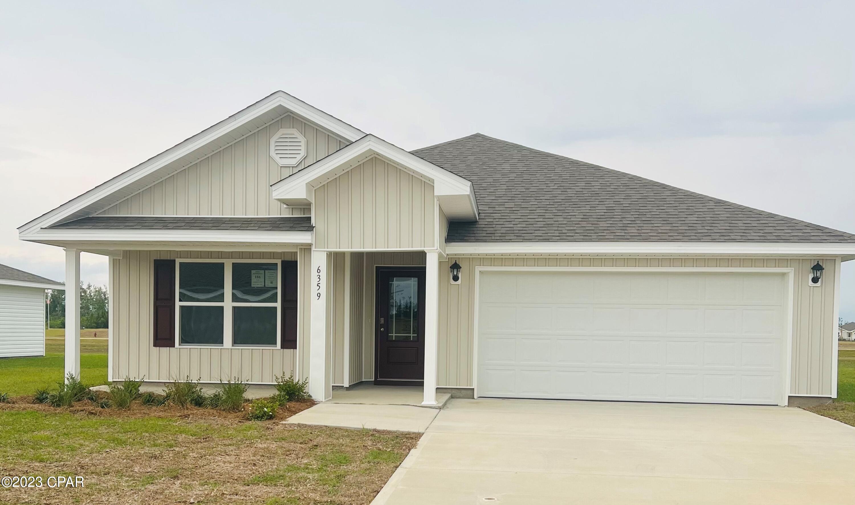 Liberty neighborhood is conveniently located in beautiful Panama City off of Star Avenue near 231. Located just 25 minutes from Tyndall Airforce Base, 20 minutes to hospitals, and less than 15 minutes to shopping, restaurants, and grocery stores you will be amazed at the convenience once you enter the winding entrance to this beautiful sanctuary. Liberty, D.R. Horton's premier new lifestyle community, offers a 7,500 square foot community center with full gym, wellness rooms and much more. Additionally, behind the community center is a water wonderland with resort style pool, splash pads, and an outdoor grilling kitchen with seating. . Just when you thought it could not offer more, there are sidewalks, ponds, fountains, and conservation areas throughout this beautiful neighborhood full of nature.

When you enter the Cali floorplan through the prairie door you will notice immediately the brightness of the entry hallway. This 4 bedroom 2 bath, 1830 square foot, home is an open floorplan with two bedrooms separated by a full bathroom at the front of the home and one bedroom across the entry hallway affording family and friends alike privacy when visiting. The large kitchen island overlooks the dining room and living room allowing all to be together or doing individual tasks in each area. The main areas of the home as well as the bathrooms and laundry have beautiful luxury vinyl plank while the bedrooms offer plush carpeting. The spacious primary bedroom leads to the large bathroom featuring a soaker tub, large shower, water closet, and a massive closet. This home is situated on beautiful lot backing to the conservation area and a gorgeous pond. This 4-sided brick home comes with the front, sides, and backyard sodded.