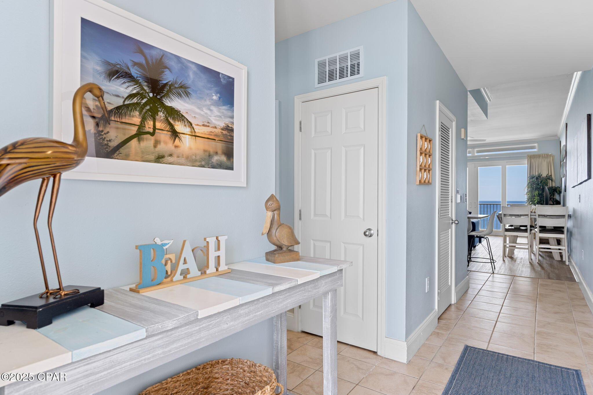 Experience coastal living at its finest in this stunning penthouse-level condo at Laketown Wharf Resort in Panama City Beach. This spacious 2-bedroom + Bunks, 2-bath residence also features a bunk room, comfortably accommodating over eight guests, perfect for family getaways or vacation rental potential. Enjoy breathtaking Gulf views from both the living room and master suite, along with stylish and durable laminate and tile flooring throughout. The kitchen is equipped with sleek stainless steel appliances, ideal for entertaining or everyday living. Located just steps from the world's most beautiful white-sand beaches, shopping, dining, and entertainment, Laketown Wharf offers an unbeatable beachside lifestyle. Resort amenities include five uniquely designed pools, a kids' Funscape playground, the Splash Bar & Grill, a Gulf-view fitness center, covered garage parking, and convenient beach access. The property also boasts a 52,000-square-foot lakefront boardwalk with market shops, as well as a nightly fountain and light show. Whether you're looking for a personal retreat or an investment opportunity, this penthouse delivers location, luxury, and lifestyle all in one.