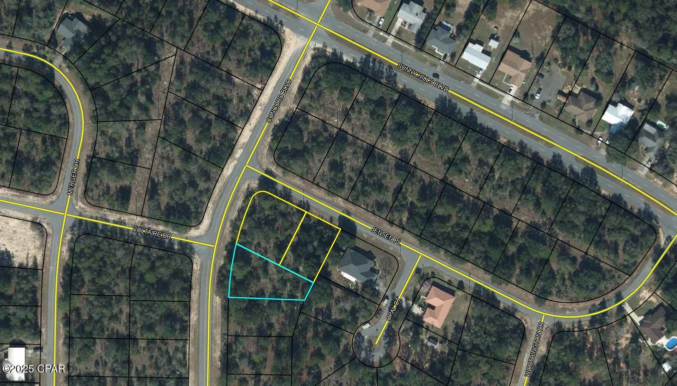 Slightly oversized corner building lot in the rapidly expanding Sunny Hills community. Located approximately 25 miles north of Panama City and 18 miles south of Chipley. This deed restricted subdivision is poised to absorb the growth pushing north out of Panama City, there are several large builders working and selling in this community. This community features a popular and affordable 18 hole public golf course and many fine fishing lakes. Best of all, no HOA! You owe it to yourself to investigate the opportunities here. Good investment in the future of the Florida Panhandle.