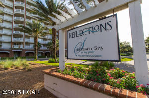 Reflections at Bay Point: If you haven't seen this complex in person you must! Everything about it is truly spectacular. The views and amenities are the best Panama City Beach has to offer. Just a few of Reflections great amenities are the state of the art spa, salon, fitness center with locker rooms, a 10,000 gallon lagoon pool, world class dining, 2 golf courses, tennis courts, deep water marina, and much more. This unit is located on the 7th floor in the perfect location and overlooks the 4th and 5th holes of the Championship Nicklaus golf course. The main room has a 13x10 balcony overlooking the pool area and beautiful green space. The large master bathroom features 2 vanities and a large shower. The unit does have a laundry room and comes with a washer and dryer.