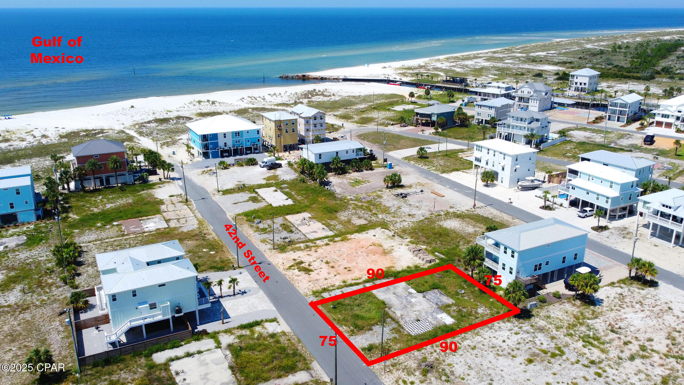 X Flood Zone and located on the beach side of Hwy 98, this property offers an ideal setting for either an investment opportunity or your forever coastal retreat. This rare Mexico Beach lot opportunity comes with architectural plans, featuring a thoughtfully designed home site plan that includes a pool, plenty of parking, 
and soaring 10-foot ceilings.  Just steps from the stunning Gulf of Mexico, you'll enjoy watching dolphins play, breathtaking sunsets, and peaceful morning and evening walks along the beach. This is your opportunity to turn the dream of beachside living into reality.