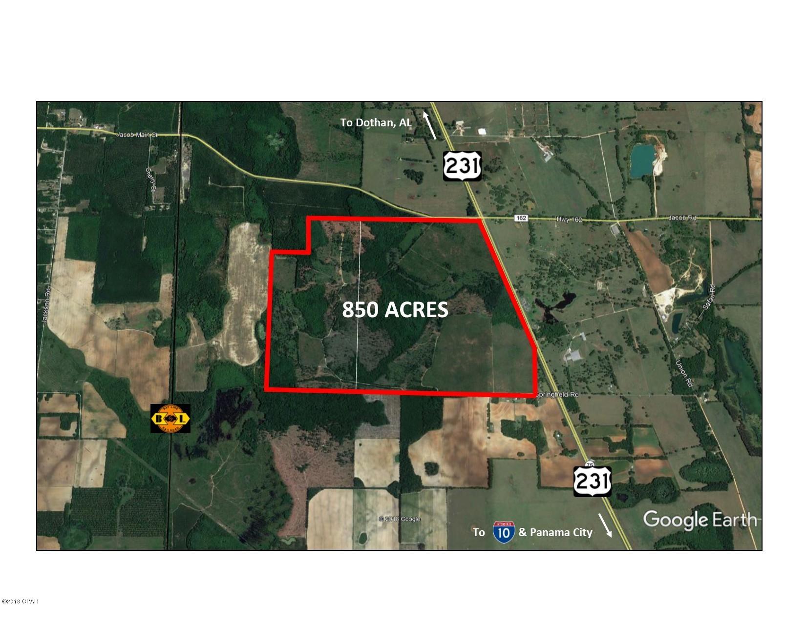 More than 850 acres with roads on three sides, also includes almost one mile of frontage on Hwy 231.  We have been told that most of the property has small planted pines that are approximately 8 to 10 years old.  Come see this huge opportunity while it is still available.