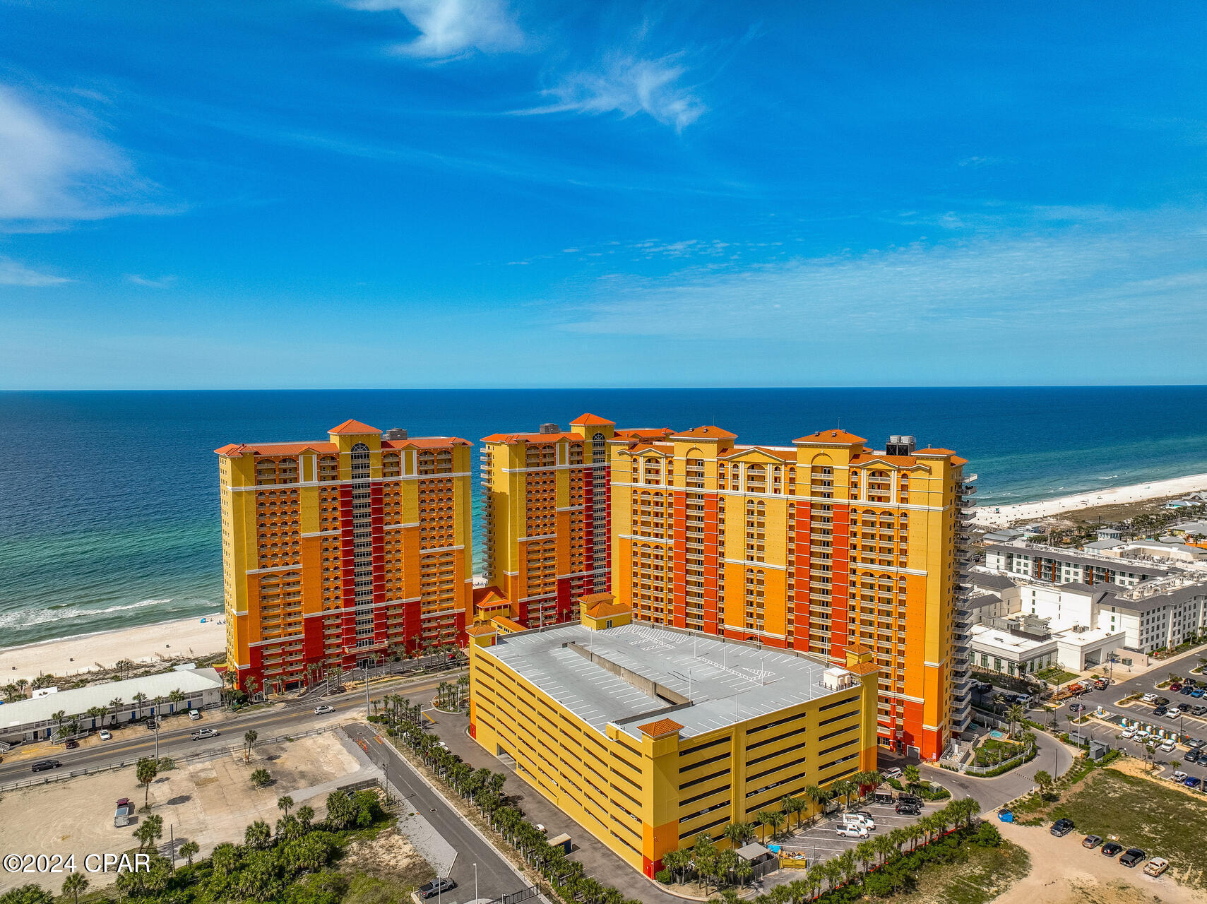 Calypso Resort is one of the luxury condo complexes In PCB with fantastic amenities including a spacious fitness room and a massive outdoor pool with a zero-entry section, hot tub, and loungers. Walking distance to Pier Park, Aaron Bessant Park which hosts premier festivals, and Gulf World Marine Park. Coming soon is Top Golf, which is also walking distance. This one bedroom floorplan is everyone's favorite with the master on the front so you have a double balcony to enjoy watching the dolphins and watching the sunset.