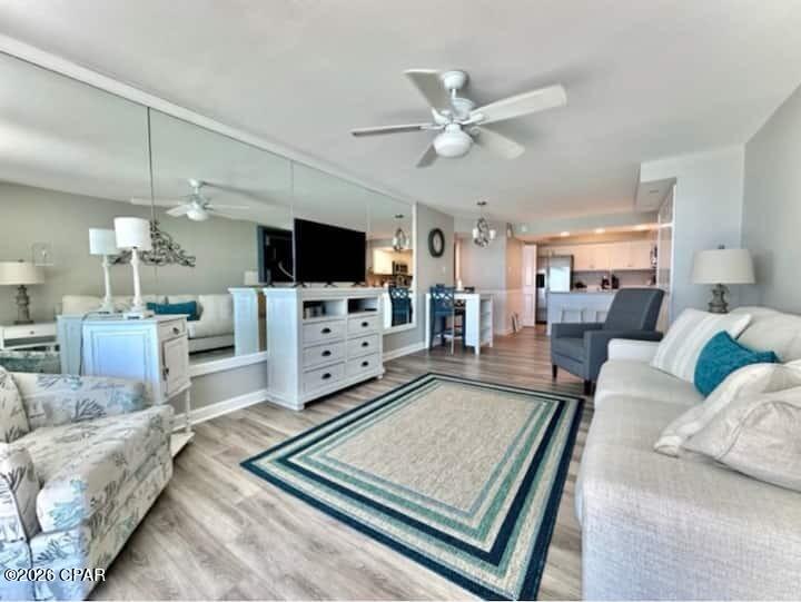 WELCOME TO PELICAN WALK 803 - GULF-FRONT LIVING AT ITS FINEST

RECENTLY REMODELED & RENTAL READY.....Experience the ultimate Panama City Beach lifestyle from this beautifully remodeled Gulf-front 1 bedroom condominium at Pelican Walk, one of the most sought-after beachfront communities on the highly desirable east end of Panama City Beach. Offering breathtaking, unobstructed views of the emerald waters of the Gulf and the sugar-white sand beaches that have made this destination famous worldwide, Unit 803 is the perfect blend of luxury, comfort, and investment potential.

Specifically, the renovations include: a newly renovated kitchen with new cabinets, countertops, flooring throughout, a new backsplash, and new appliances. There is a new HVAC system. There is a new sliding glass door and the condo has been freshly painted throughout. The bathrooms have new cabinets, new vanity mirrors, and new toilets. All of the furniture is in great condition and much is actually new! There is updated lighting throughout along with a recently purchased smart TV!

Sold completely furnished--including patio furniture--this turn-key coastal retreat is ready for immediate enjoyment or rental income from day one. Whether you are searching for a second home, vacation getaway, or a proven income-producing property, this exceptional residence checks every box. Current gross potential rental income is between $50,000 and $55,000 annually, depending on owner usage, making it an attractive opportunity for investors seeking strong performance in one of Florida's premier beach destinations. This property would make a fantastic investment opportunity!

Inside, the thoughtfully designed floor plan maximizes the spectacular Gulf views from nearly every angle. The open-concept living and dining areas flow seamlessly to a spacious private balcony where morning coffee, afternoon relaxation, and unforgettable sunsets become part of everyday life. Large glass doors flood the interior with natural light while showcasing the endless Gulf horizon.

The fully equipped kitchen opens directly to the living area, creating the perfect setting for entertaining family and friends after a day on the beach. The Gulf-front primary suite offers a luxurious king-size bed, private balcony access, and a beautifully updated bathroom featuring a custom tiled shower with built-in bench seating. A second full bathroom provides added convenience and comfort for guests.

Beyond the exceptional residence itself, Pelican Walk offers an intimate Gulf-front atmosphere that sets it apart from many of the larger high-rise developments in Panama City Beach. With only ten floors, the community provides a more relaxed, private resort experience while still delivering an impressive collection of amenities. Residents and guests enjoy direct private beach access, two Gulf-front swimming pools--including a seasonally heated pool--an indoor hot tub, sauna, pickleball and tennis courts, racquetball, shuffleboard courts, grilling areas, beautifully landscaped grounds, an owner's lounge, and a spacious community gathering room perfect for meetings, celebrations, and social events. On-site management and dedicated staff further enhance the ownership experience.

Location is another reason Pelican Walk remains one of the most desirable beachfront communities on the east end of Panama City Beach. Positioned along Thomas Drive, residents enjoy easy access to waterfront restaurants, local favorites, shopping, marinas, fishing charters, golf, entertainment venues, and family attractions. The resort offers the perfect balance--close enough to enjoy all that Panama City Beach has to offer,yet removed from the congestion of the busiest tourist areas. Pier Park, St. Andrews State Park, Shell Island excursions, and numerous dining and entertainment options are all just a short drive away!
