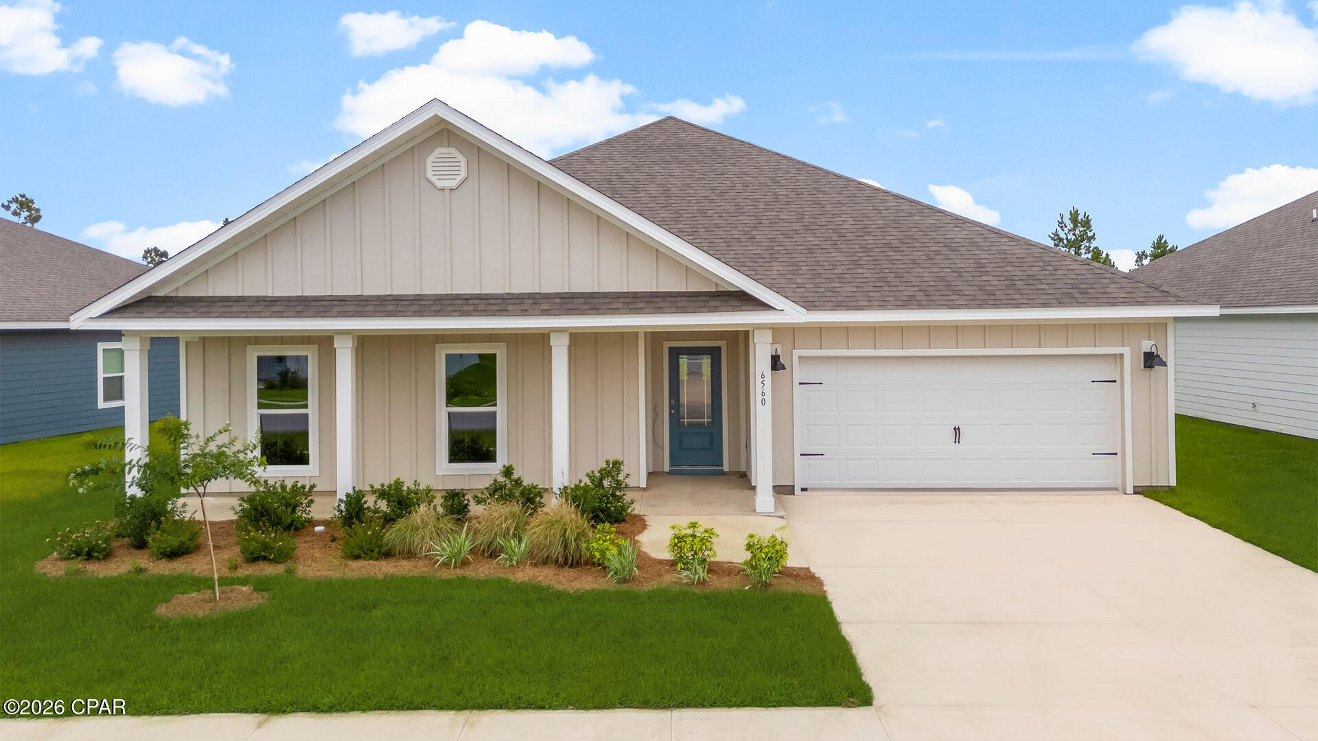 The Victoria is a large open floor plan that is a great addition to our Tradition Series homes at Liberty. The Victoria is a 4-bedroom, 2.5-bathroom, 2 car garage home that has 2,275 square feet and many features. It is a popular floorplan built at many of our communities here in the sunny Panama City, Florida. As you approach the Victoria floor plan, you will notice the large covered front porch and beautiful Hardie Board Plus siding that covers all sides of the house. There is also a covered back patio that has plenty of room for patio furniture to enjoy your morning coffee or having friends over. 

On the inside of the Victoria, you'll notice the sunlight that radiates throughout the home from the many windows and the EVP flooring throughout the main areas of the home. Each bedroom has plush carpet floors and closets with ventilated shelving. The large open living room has tray ceilings and a ceiling fan and opens to the kitchen and dining area. The kitchen and full bathrooms have beautiful white cabinets and elegant white quartz countertops. The primary bathroom features a double vanity and a separate tub and a shower with glass doors next to a walk-in closet, saving you space in the main bedroom. The guest bathroom also features a double vanity and plenty of cabinet space.

Appreciate the convenience of a Smart Home technology package, featuring keyless entry and an intuitive control panel for your thermostat, lighting, and security systems. The exterior of this home features Hardie Color Plus Siding and is uniquely engineered to stand up to the harshest elements from wind, rain, fire, freezing temperatures, and hail. Dimensional shingles with 30-year warranty. A landscaped front flower bed at entry way and fully sodded yard. Our Liberty community features underground utilities making it less susceptible to damage from severe weather leading to fewer outages and more reliable service. Residents of Liberty can enjoy exclusive access to two amenity centers, complete with two pools, a children's splash pad, two playgrounds for endless fun, and a well-equipped fitness center. Our second amenity center features a basketball court and two pickleball courts for after school and work fun! Embrace the lifestyle you deserve where every detail is curated for your ultimate enjoyment.

Come and see for yourself why the Victoria is a popular floor plan for new home buyers. To see this floor plan at Liberty, stop by our model home today or schedule an appointment online.