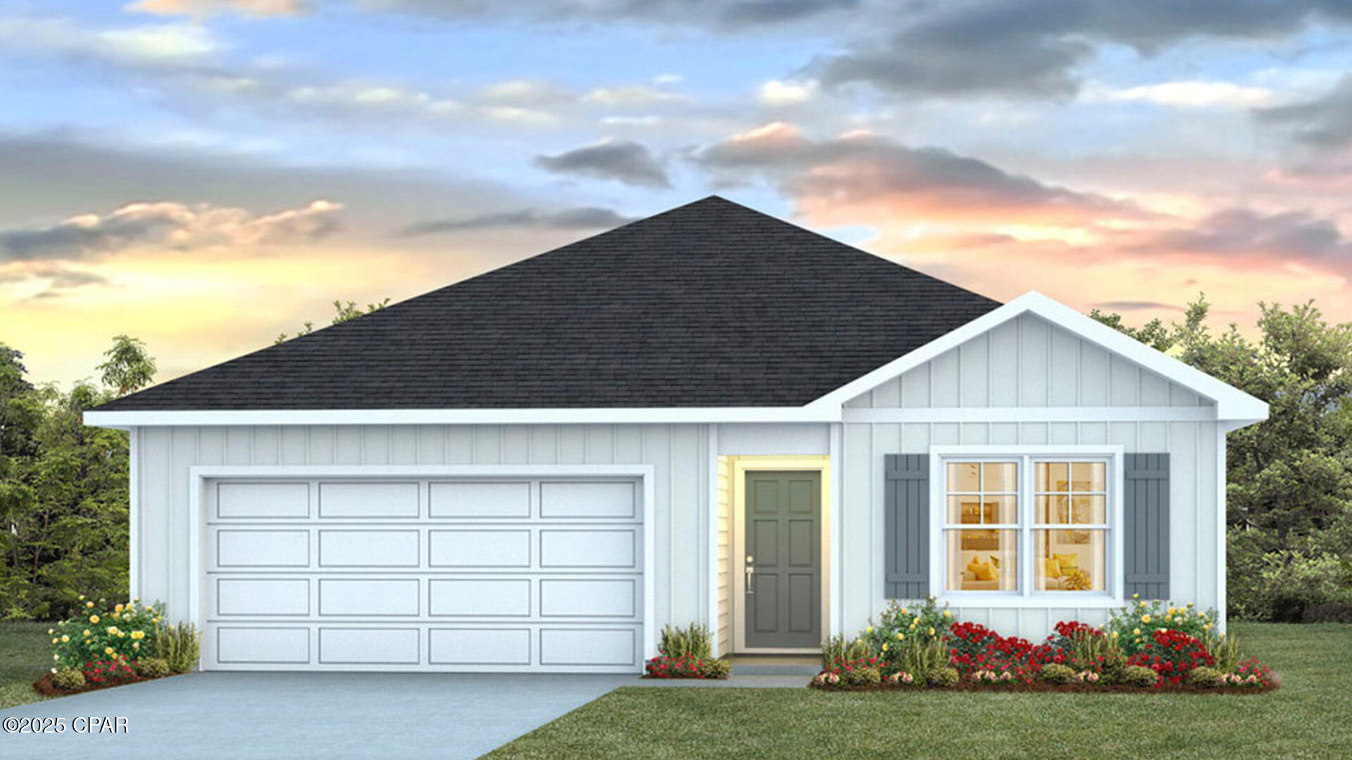 Welcome to the Aldridge, a new home floor plan at Liberty in Panama City, Florida. The Aldridge is one of our one-story floorplans featured in our Liberty community in Panama City, Florida. Featuring a front primary bedroom, 2 car garage, and open living room and kitchen, it is a cozy home designed for the first-time home buyer.

As you enter this 3 bedroom, 2 bath home, you will see 1,293 square feet of spacious, comfortable living. Inside you will see 8' ceilings throughout, engineered vinyl plank flooring throughout the main areas, and soft carpet in the bedrooms. Granite countertops, white cabinetry and a spacious open living room and kitchen make this home perfect for having guests over. The kitchen has a center island that is perfect for serving children and guests, a pantry, white cabinets with soft-close and stainless-steel appliances including a smooth top range, microwave, and dishwasher. Located right next to the dining area, this makes serving meals with ease. The primary bedroom has a spacious walk-in closet and large windows on the front of your home. The primary bathroom and features a double vanity with granite countertops, white cabinets with soft-close, and a shower. The guest bathroom features a single vanity with granite countertops and a shower. Like every home in Liberty, this home comes with Smart-Home technology, using modern advancements to control your new home with ease.

On the outside of your home, you will see durable vinyl siding, a spacious two-car garage with an opener and a fully sodded yard to the property lines. This home comes equipped with dimensional shingles with a limited lifetime warranty, electronic deadbolts on all exterior doors, weatherproof outlets, and hose bibs. Sidewalks line the neighborhood streets for you to enjoy the beautiful Florida weather. Our Liberty community features underground utilities making it less susceptible to damage from severe weather leading to fewer outages and more reliable service. Residents of Liberty can enjoy exclusive access to two amenity centers, complete with two pools, a children's splash pad, two playgrounds for endless fun, a well-equipped fitness center, two pickleball courts and a basketball court to name a few things.

Embrace the lifestyle you deserve where every detail is curated for your ultimate enjoyment. Come and see why the Aldridge is the perfect new home for you. Contact us today to find your home at Liberty!