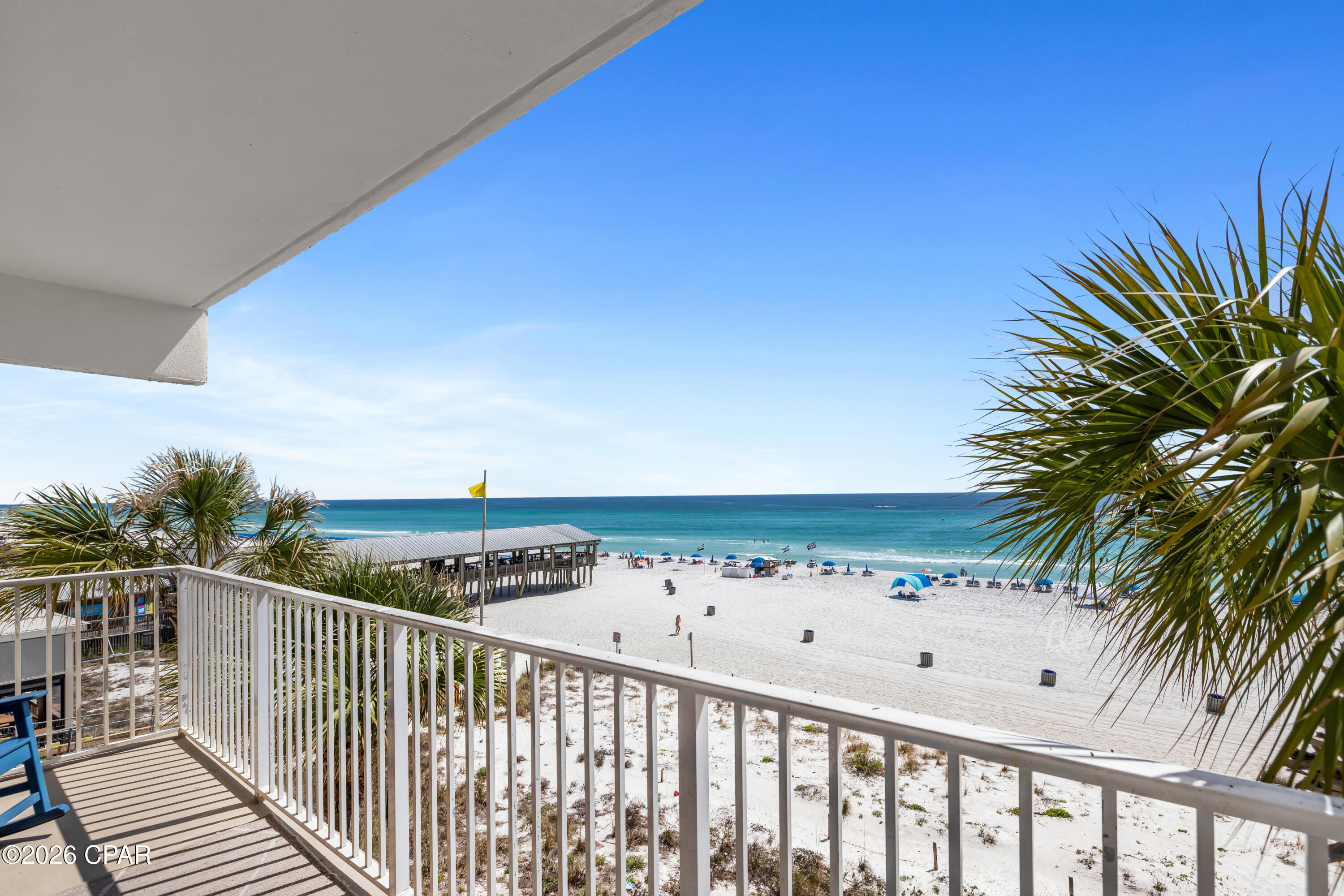 CURRENTLY UNDER CONTRACT, SELLER WILL CONSIDER BACKUP OFFERS

DIRECT GULF VIEWS. RARE STACK. YEAR-ROUND SUNSET VIEWS.
Shores of Panama Unit 330 is a unique low-floor one-bedroom with a bunk area and two full bathrooms, featuring unobstructed beach and year-round sunset views. Only stacks 02 and 30 offer this desirable one-bedroom layout with unobstructed Gulf views, making this a standout opportunity within the resort. The unit also offers convenient access to the stairs, pool area, and deeded parking on the same floor.
Inside, the unit features LVP flooring throughout, fresh paint, and a clean, well-maintained interior. The seller has self-managed the property, with reported gross rental income of $62,000 in 2024 and $60,000 in 2025. Notable updates and improvements include HVAC in 2020, water heater in 2019, Samsung refrigerator in 2020, Whirlpool dishwasher in 2026, microwave in 2026, LVP flooring in November 2022, new guest toilet in 2024, new bathroom mirrors in 2020, and master bedroom mattress in July 2024.
Shores of Panama Resort features the largest Gulf-front lagoon pool in Panama City Beach. The zero-entry tropical pool includes palm-lined islands, fountains, and a spacious hot tub along the resort's private beachfront access. Additional amenities include an indoor heated pool and hot tub, a 24-hour fitness center, and a seasonal poolside Tiki bar. The resort's central Panama City Beach location places dining, shopping, and entertainment nearby. Pineapple Willy's is adjacent to the property for beachfront dining. Laketown Wharf, directly across the street, offers Juan Taco, Wharf Seafood Buffet, The Candymaker Ice Cream Shop, PCB Pizza, In Cahoots for breakfast and brunch, The Press, The Bun Lab, 810 Billiards & Bowling, a salon and nail bar, and additional retail options. 

New Panama City Beach attractions that opened within the past year include Pirates Voyage Dinner & Show by Dolly Parton, Topgolf, McGuire's Irish Pub, and Tootsie's Orchid Lounge.

HOA dues are $3,108.96 per quarter. All information is believed to be accurate but should be verified by buyers if important.