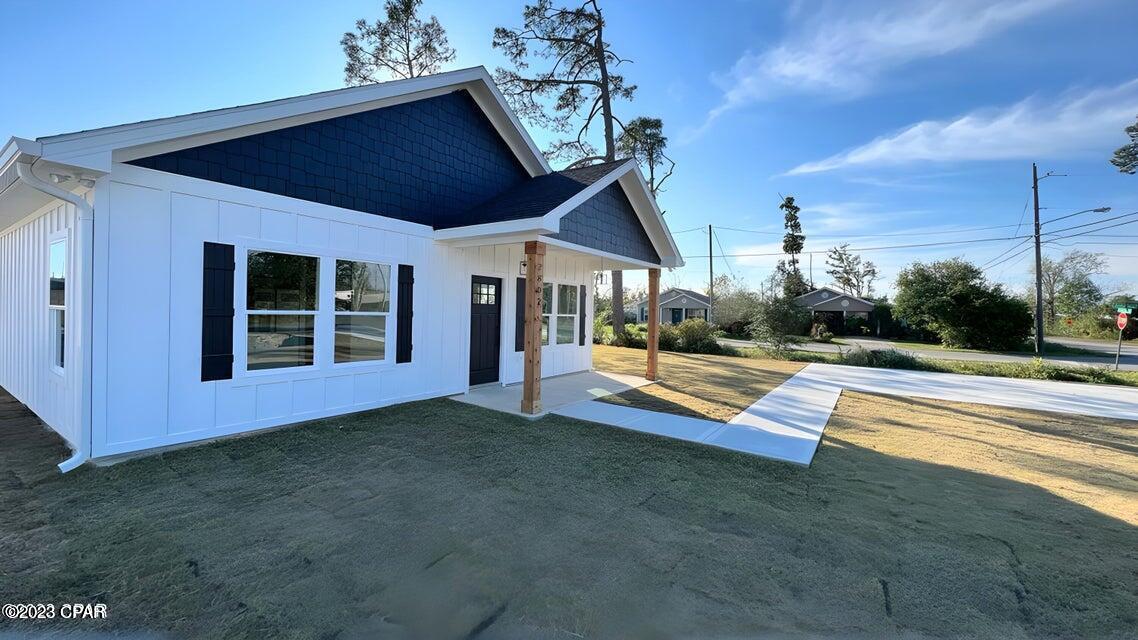 New Construction Home that you cannot miss out on! This beautiful home is on a large corner lot that has 2 access points, the oversized front driveway and a side access off Altha St. From the moment you enter the home, you will see the incredible kitchen that has a large island, granite countertops, beautiful white cabinetry, and stainless steel appliances. The open concept of the front will allow you to enjoy family or entertaining with ease. The shiplap accent on the kitchen island and large wall in the family room add to the modern feel of the home. Other features include LVP flooring, large laundry room, tankless water heater, hurricane clips, gutters, and lots of yard space. You will be a quick drive away from grocery stores and shopping. Only 20 minutes from the Beach or Tyndall AFB