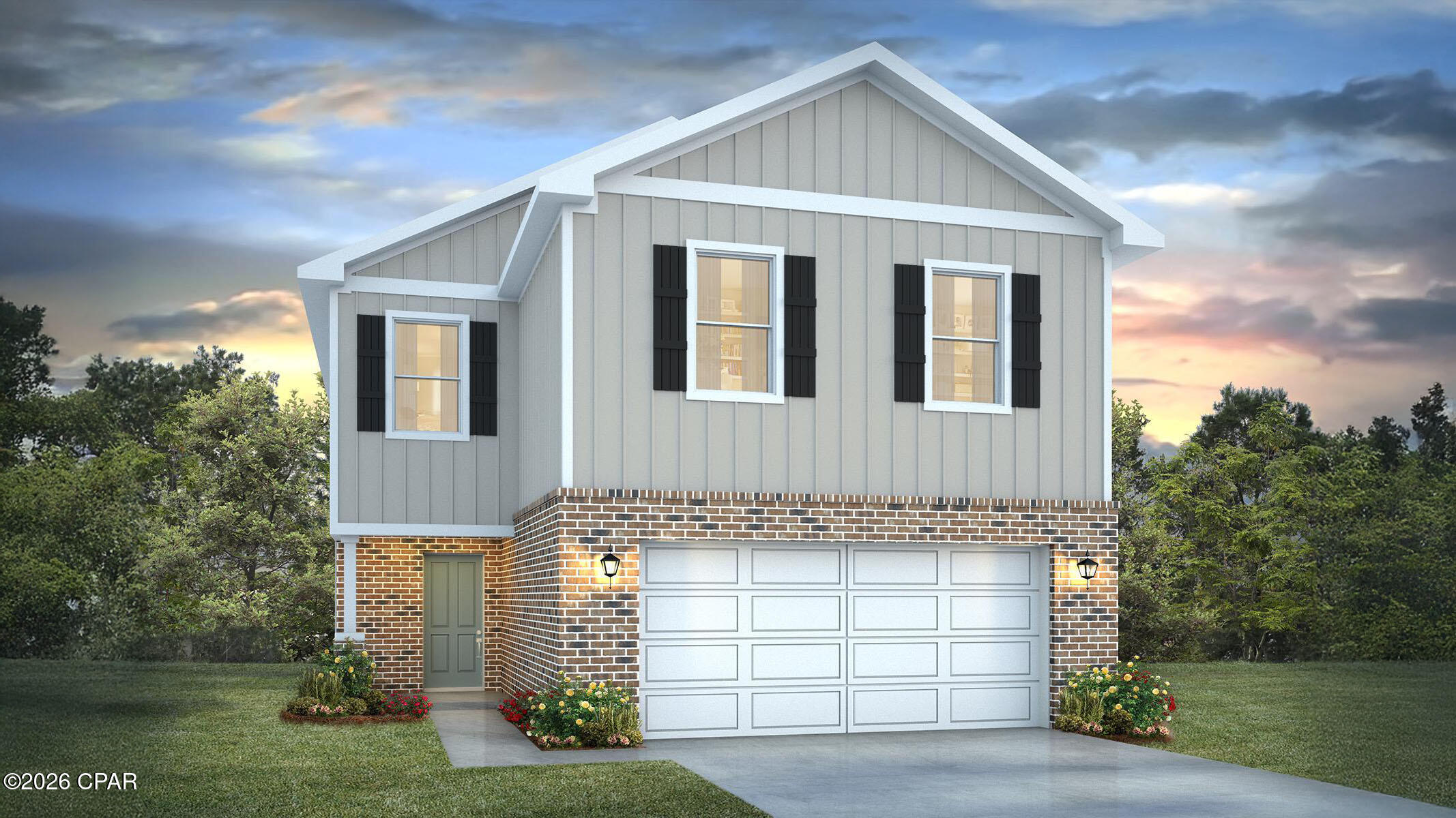 HOME OF THE WEEK ~ Welcome to the Aisle, a new home floor plan at Hodges Bayou Plantation in Panama City, Florida. The Aisle floor plan is a spacious 2-story 4 bedroom, 2.5 bathroom, with 1,960 square feet and includes a two-car garage. On the first floor immediately when you walk in, you will notice a spacious open kitchen, dining, and living room design. You will think of endless possibilities for laying out how your furniture will fit in this home. Stainless-steel appliances including a dishwasher, microwave, and stove are included in these homes, as well as beautiful quartz countertops and ivory, soft-close cabinets. A half bathroom is located at the foot of the stairs on the first floor for convenient bathroom privacy for guests. EVP flooring is installed throughout the main areas, and soft, comfortable carpet in the bedrooms and stairwell which you notice as you walk upstairs.
 
All of the bedrooms and full bathrooms are located upstairs in this floorplan. The laundry room is also located upstairs making laundry day less treacherous. There are two bedrooms that have large closet spaces and an even larger walk-in closet in the third extra bedroom someone is sure to be happy about. All three bedrooms share a full bath with a shower/tub combo.
 
The primary suite features ample space for a king-sized bedroom suite. The primary bathroom has a dual quartz sink vanity, a separate shower, separate soaking tub, and enclosed toilet for extra privacy. The walk-in closet is located within the primary bathroom and has all the space you need to get ready in the morning.
 
On the exterior of this home you will notice brick on the front with vinyl siding, dimensional shingles with 30-year warranty and a concrete walkway to the front door. The porch is covered keeping you dry on rainy days. The two-car garage has a steel garage door and leads right into the kitchen and dining area to the back door. Each home in Hodges Bayou Plantation includes a fully sodded lawn to each property line and flower beds at front entry.
 
This home will come equipped with a Home is Connected® smart home technology package including QOLSYS IQ Panel, Skybell Doorbell, Kwikset Smartcode front door lock and DEAKO Smart Switches which allows you to control your home with your smart device while near or away. Our Hodges Bayou community features underground utilities making it less susceptible to damage from severe weather leading to fewer outages and more reliable service. Sidewalks line every street so you can enjoy the unbeatable Florida sunsets and sunrises on your walk to the playground with the kids or the dogs. Whatever room in this house you're in, you will feel right at home! Contact us today to find your home at Hodges Bayou Plantation!
