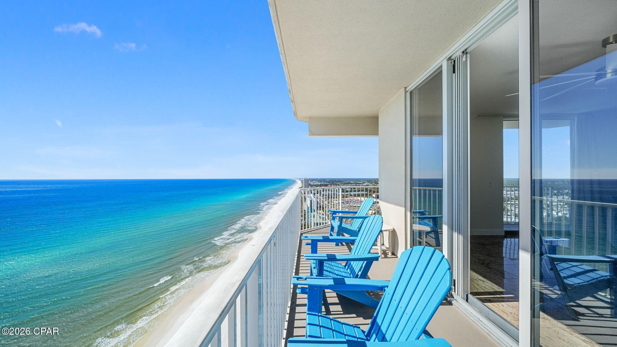 $175,970.29 in gross rental income in the past 19 months (verified) - and growing daily with repeat vacationers.  ONE OF THE HIGHEST GROSSING RENTAL UNITS IN TIDEWATER (EASILY SLEEPS 10 PEOPLE).

REMODELED!  NEW FURNISHINGS, TONS OF UPDATES !
IMMACULATELY MAINTAINED!

Tidewater Type D (boasting 2,248 square feet and 3 bedrooms, 3 bathrooms) very rarely come to the market because of their highly desired wrap around porch and Gulf front master bedroom.  Be ready to step into this turnkey condo and generate massive rental income from day one, or even enjoy it as a primary residence, or second home.  Enjoy sweeping unobstructed views in every direction of the Gulf of Mexico at this beachfront condo located at Tidewater in the heart of Panama City Beach, Florida.

This luxury condo is located on the 25th floor with easy access to the elevator and features 3 bedrooms, and 3 full bathrooms, a full kitchen with modern upgrades such as granite countertops and stainless steel appliances, and the open concept is generous in size offering plenty of room for entertaining.
The living room leads out to the South facing private balcony that overlooks the pool and the Gulf of Mexico. The spacious master suite is located just off the living area, complete with ample natural light through the bay window and sliding glass doors that open up to the balcony.
The main living areas are updated with premium tile, and bedrooms have new carpet.
The master bathroom features a shower and tub combo complimented by ivory white countertops and a dual vanity. The second bedroom has two full beds and the second full bathroom is located right off the bedroom, providing an added convenience for visitors.
The third bedroom has a full bed and its own private bathroom.
There is a private room off the hallway that has large bunk beds for extra sleeping capacity, and separate laundry room is available with washer/dryer combo.
Upgrades include newer window treatments, lighting and fixtures, and modern artwork and dÃ©cor.

Tidewater Resort offers one of the best locations in town with close proximity to Pier Park Mall, Frank Brown Park, and the International Airport! You can't go wrong with Tidewater amenities including 2 outdoor gulf front pools, 1 indoor heated pool, game rooms, 1 restaurant, a convenience store, a huge beach front fitness center, movie theater, 4 hot tubs, saunas, steam rooms, conference room, covered parking, a computer lounge, library/game area, and a beautiful owners lounge on the 30th floor. Come see for yourself and schedule your showing today! *All dimensions are approximate and should be verified if important.

Come see this remarkable beauty and enjoy the beach lifestyle.
The rental income on this condo is remarkable and will make you significant income for years to come.