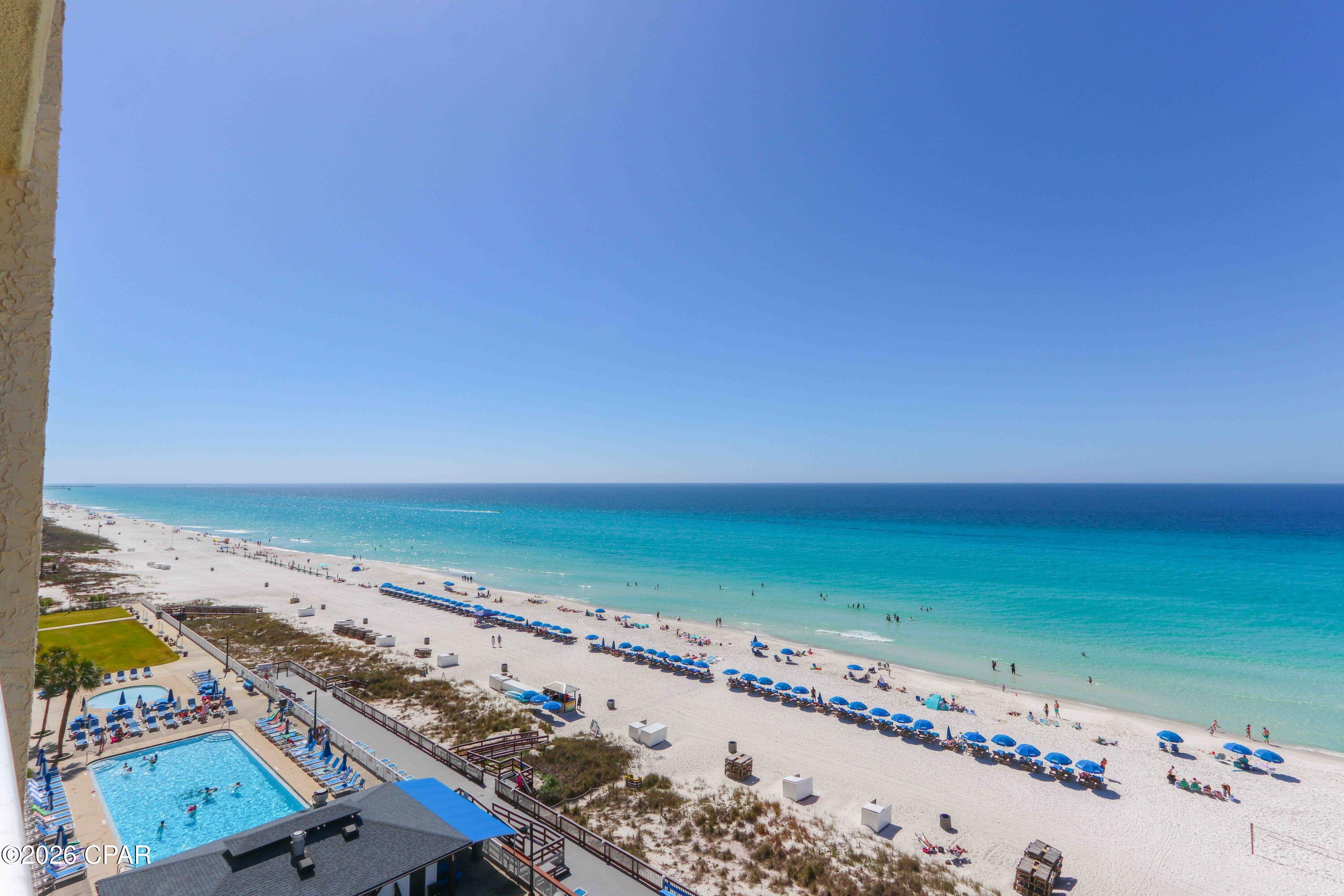 Rental Projections between $50,000 - $60,000+ - Wake up to breathtaking Gulf views from this beautifully positioned beachfront condominium at Regency Towers, one of Panama City Beach's most established and sought-after Gulf-front communities. Whether you're looking for a primary residence, second home, or vacation rental investment, this is an opportunity to own directly on the sugar-white sands of the Emerald Coast.

Enjoy panoramic views of the Gulf of Mexico from your private balcony while watching spectacular sunrises, sunsets, dolphins playing in the surf, and seasonal fireworks lighting up the coastline. With 2  Beds / 2 Baths, and 1,144 square feet of living space, this spacious floor plan offers comfortable accommodations for family and guests while maximizing the incredible beachfront setting.

Regency Towers offers an exceptional collection of resort-style amenities including  large Gulf-front swimming pools, hot tub, fitness center, game room, owners' lounge, beach service, grilling area, gated security, covered parking, and private beach access. On-site management and short-term rentals are permitted, making this an excellent choice for both personal enjoyment and investment potential.

Conveniently located on the desirable east end of Panama City Beach, you're just minutes from St. Andrews State Park, marinas, waterfront dining, shopping, entertainment, and some of the area's best fishing, boating, and water recreation. Whether you're relaxing on the beach, enjoying the amenities, or exploring everything Panama City Beach has to offer, this location truly delivers the best of coastal living.

Schedule your private showing today and experience Gulf-front living at Regency Towers.