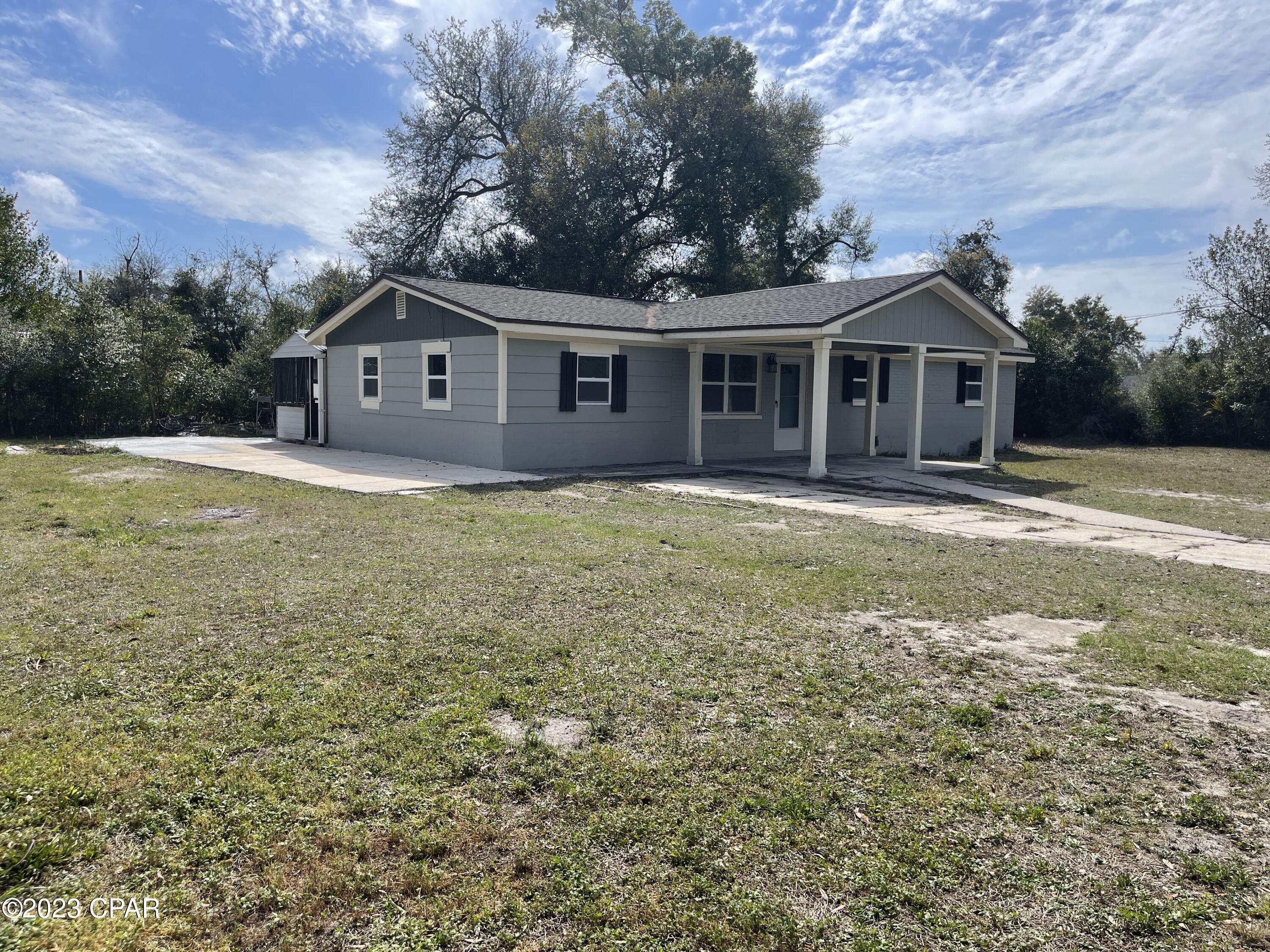 Four Bedroom one Bath renovated in recent years. With newer appliances. Property sits on large corne lot with a large yard. Home is Centrally located, close to downtown Panama City, restaurants, Tyndall Air Force Base. New LVP flooring throughout. Beautifully renovated bathroom with tile walk in shower. A must see. Buyer to verify all information, and measurements.