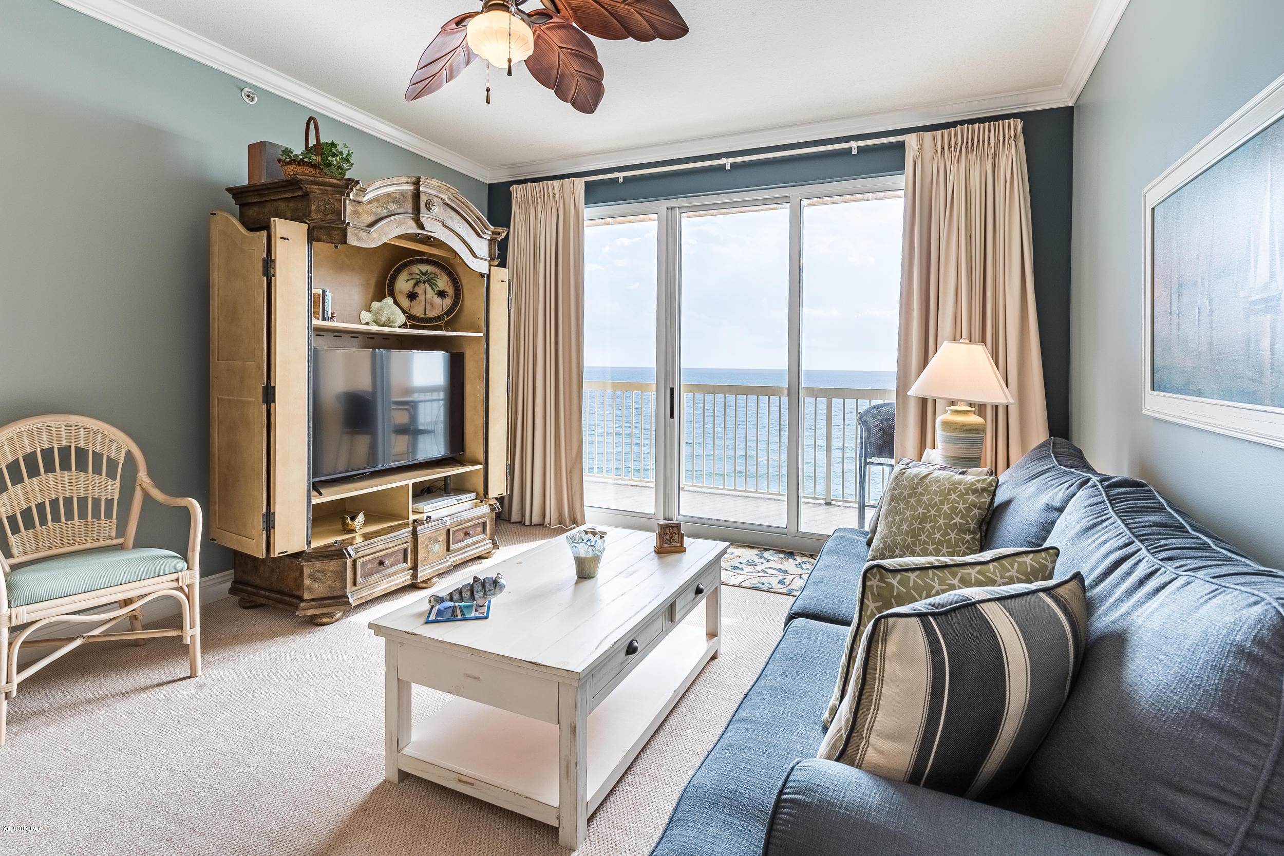 CURRENTLY UNDER CONTRACT, SELLER ACCEPTING BACKUP OFFERS. The owners of this gorgeous GULF FRONT unit at Calypso Resort and Towers have NEVER RENTED IT so it is in excellent condition. In fact, new appliances were added in 2018 and the oven/stove and dishwasher have never even been used. It has been a true second home, hardly used and well cared for. Enjoy fantastic views from the main room, dining area, kitchen AND master bedroom. This beautiful condo features two bedrooms (gulf front master), two full bathrooms and a separate bunk room that rally functions like a third bedroom.  Once you are done playing at the beach or lounging by Calypso's fantastic pools, enjoy a SHORT WALK to Pier Park, a world-class dining, shopping and entertainment complex.