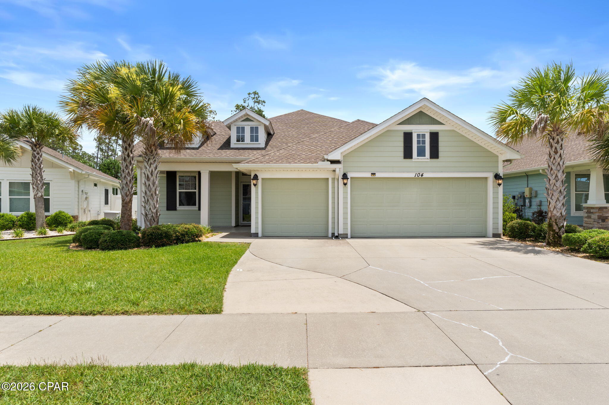 Welcome to your dream home in the highly sought-after Breakfast Point community!  This bright and spacious four-bedroom, three-bathroom home, built in 2017, features an open-concept layout with over 2,300 square feet of comfortable living space. Move-in day will be a breeze since both the refrigerator and the washer and dryer stay with the property. Plus, you will save big on energy bills thanks to the fully paid-off solar panels. The seller is even offering a $2,000 carpet allowance to help you make the space your own! There is also plenty of room for vehicles and storage in the large three-car garage.
Step outside to your own private backyard retreat, complete with a beautifully manicured lawn and an automatic sprinkler system.  You will love relaxing in the included hot tub, perfectly tucked away under the comfort of a screened-in back porch. The yard also features two handy sheds, giving you tons of extra storage space for tools and outdoor gear.
Located in a quiet, friendly neighborhood, this home puts you just minutes away from local shopping, dining, and excellent schools like Breakfast Point Academy. Best of all, you are just a short drive from the world-famous white-sand beaches and all the entertainment at Pier Park. This one truly checks all the boxes!