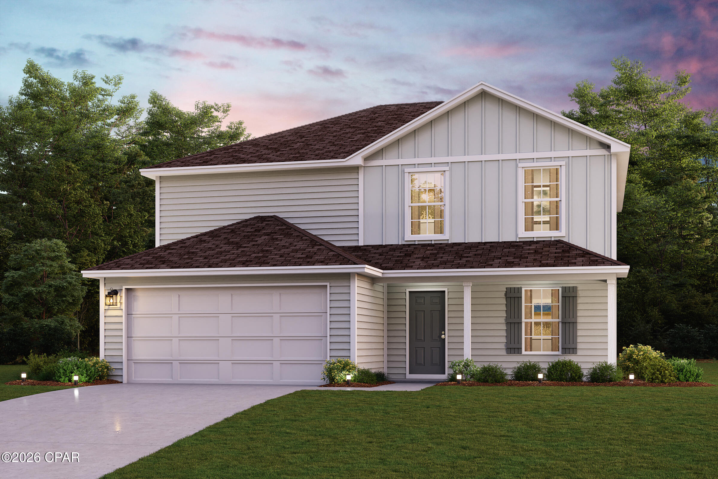 Discover Your Dream Home in the Pine Hills Community! Welcome to the Gardner Plan a very elegant two-story home designed for both comfort and versatility. The chef's kitchen is a highlight, featuring stylish cabinetry, quartz countertops, and stainless steel appliances, including an electric smooth-top range, over-the-range microwave, and dishwasher.
The main floor includes a flexible space and a guest suite with a spacious walk-in closet. The oversized primary suite upstairs offers a serene retreat with a private bath and expansive walk-in closet. Additional features include a 2-car garage, and energy-efficient Low-E insulated dual-pane windows.
Ask sales counselor about new enhanced kitchen cabinet features and updated farmhouse style trim package!