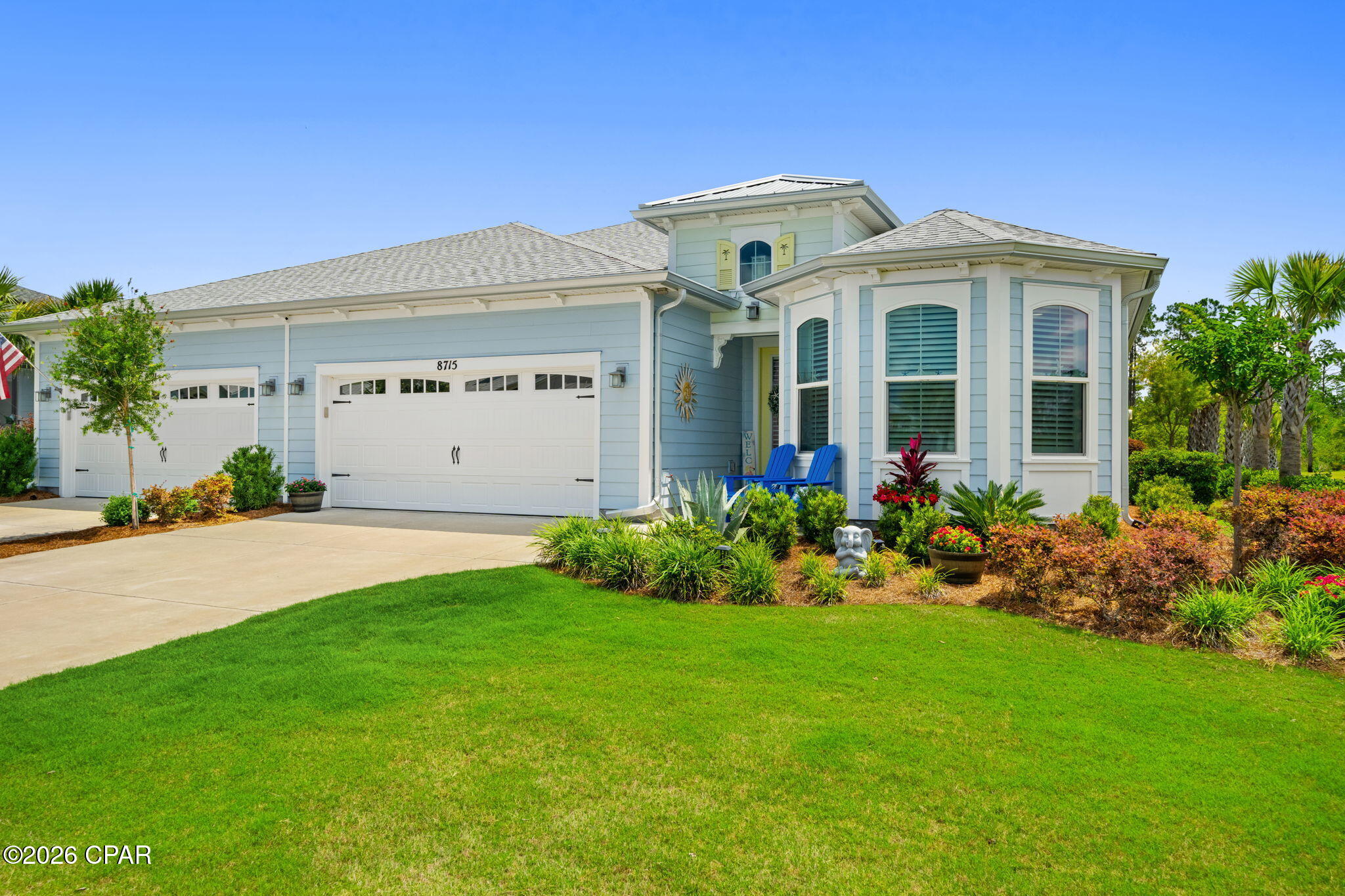 CURRENTLY UNDER CONTRACT, SELLER WILL CONSIDER BACKUP OFFERS

Stunning Nevis Caribbean Villa - Just 1.1 Miles from Latitude Town Square

This beautifully upgraded home features over $109,000 in builder options that are immediately apparent throughout.

Wide-plank laminate wood flooring flows through the majority of the home, complemented by elegant tile flooring in the bathrooms and laundry room. The gourmet kitchen shines with 42-inch cabinets accented by crown molding, under-cabinet LED lighting, and valances. Exquisite quartz countertops extend full-height as a backsplash, while the peninsula is finished with end panels, decorative trim, and stylish Margarita glass pendant lights.

The den has been thoughtfully converted into a private bedroom, complete with French doors, plantation shutters, and crown molding. The hobby room was also upgraded with Glass French doors. The primary bathroom includes the desirable builder upgrade featuring a large linen cabinet for ample storage.

Relax on the expansive east-facing covered lanai, enhanced with paver stone flooring, screening, and a soothing hot tub--ideal for year-round enjoyment.

Located in the heart of the 55+ Latitude Margaritaville Watersound lifestyle, this villa is only 1.1 miles from the vibrant Latitude Town Square. Enjoy world-class amenities including the Latitude Bar & Chill restaurant, the scenic Overlook Bar with panoramic Intracoastal Waterway views, the massive Paradise Pool with beach entry and Tiki Huts, live music at the Bandshell amphitheater, Fins Up! Fitness Center, pickleball and tennis courts, the Workin' N' Playin' Center with Last Mango Theater, and so much more.

The nearby West Bay Shopping Center is rapidly developing, with Golf Cart access to Electric Cart Watersound, Capital City Bank, West Bay Office Center, and upcoming additions like Grand Nail Lounge, Pizza by the Sea, and Publix.

Experience the ultimate in low-maintenance luxury and resort-style living. Schedule your private tour today!