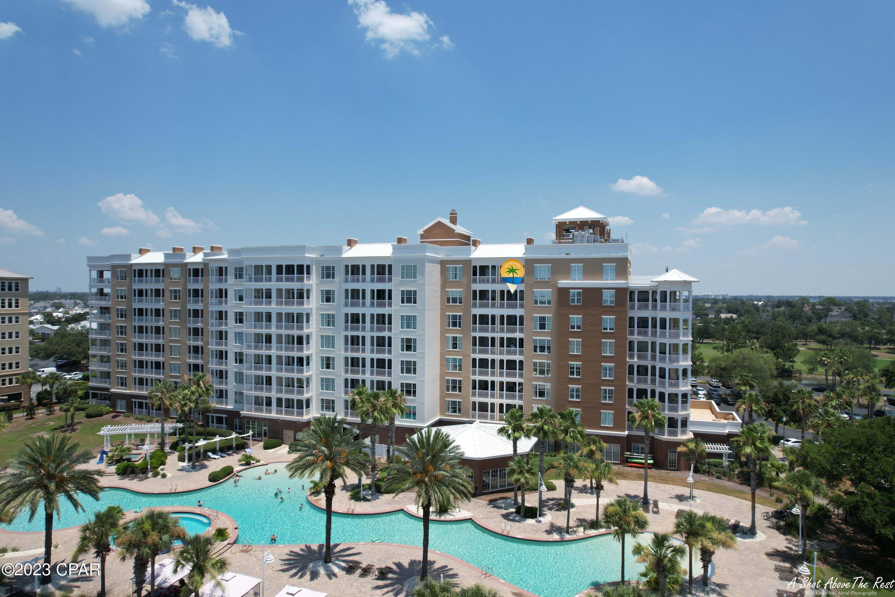 Can you imagine the view from the 7th floor balcony of a beautiful condo in the fabulous Bay Point community? REFLECTIONS is a well maintained 8 story building facing St Andrews State Park but within view of Shell Island.  Entertain yourself watching the watercraft go by or enjoy seeing golfers compete against each other in the well loved community. You will love the gorgeous Lagoon pool and spa, the fire pit, the cabanas, and the cleanliness of the building and elevators. This particular unit has many upgrades in newer appliances and furnishings. You will only need a little TIME once you buy here to enjoy every aspect of home ownership here.  Short term rentals are allowed if you decided to use it as a second home and recover some expenses by renting it some of the year.  We all know that floor # 7 is not only a lucky number for some, it is like being close to the top of this building for ''some of the best views in the house.''  You will fall in love with the good taste in this unit. No need to bring anything but your clothes!