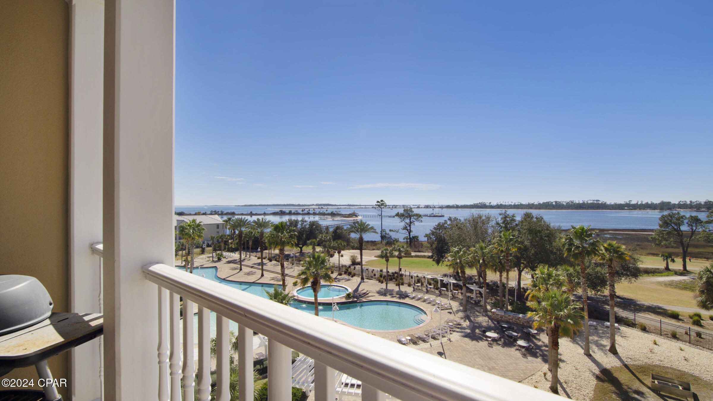 Reflections Spa & Resort at Bay Point is one of the premier condominium resorts in Panama City Beach. Boasting two generously sized bedrooms sure to provide a peaceful retreat, each with its own bathroom. Wake up to the gentle morning light streaming through the windows and enjoy the calming views right from the comfort of your bed. The master bedroom features access to a beautiful private balcony with panoramic views of St. Andrews State Park, the Pass into the Gulf, Shell Island, and so much more! Indulge in the luxury of resort living with access to crystal clear pools (one is heated), hot tubs, brand new outdoor kitchen, and fire pit. Pamper yourself with spa treatments and unwind by the pool, all within the convenience of your own community. For golf enthusiasts, the newly renovated Bay Point Golf Course is right at your doorstep! Schedule your showing appointment today!
