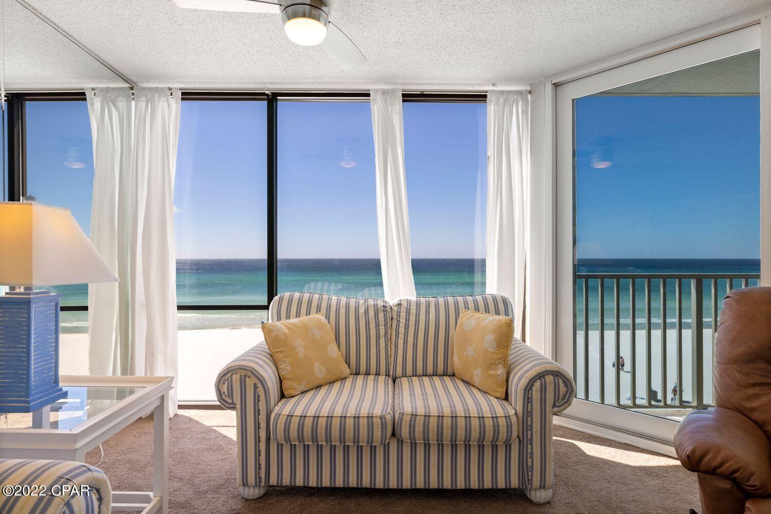 4th floor LOW DENSITY BUILDING! Edgewater GULF FRONT ~Awesome Views ~ Listen to the Waves. 2 Bedroom with 2 Baths in the coveted Edgewater Beach Resort. Living Rm, Dining Rm, and Kitchen all have Gulf Front Views. If you want CONVENIENCE WITH A VIEW, this is a MUST SEE! If you want amenities... Enjoy Private Beach Access, Tropical Pools, Huge lagoon pool, Hot Tubs, Sun Decks, Owners Only Entrance, On-site Oceans Restaurant, Poolside Bar, Edgie's Market, Pizza Shop. Kids Club with Splash Pad & Activities. Owners play unlimited Golf, Tennis, Pickleball, Shuffleboard. Gym & Salon Services. Gated Entrances, 24-hr Security. Walk to dining, entertainment, shopping across street