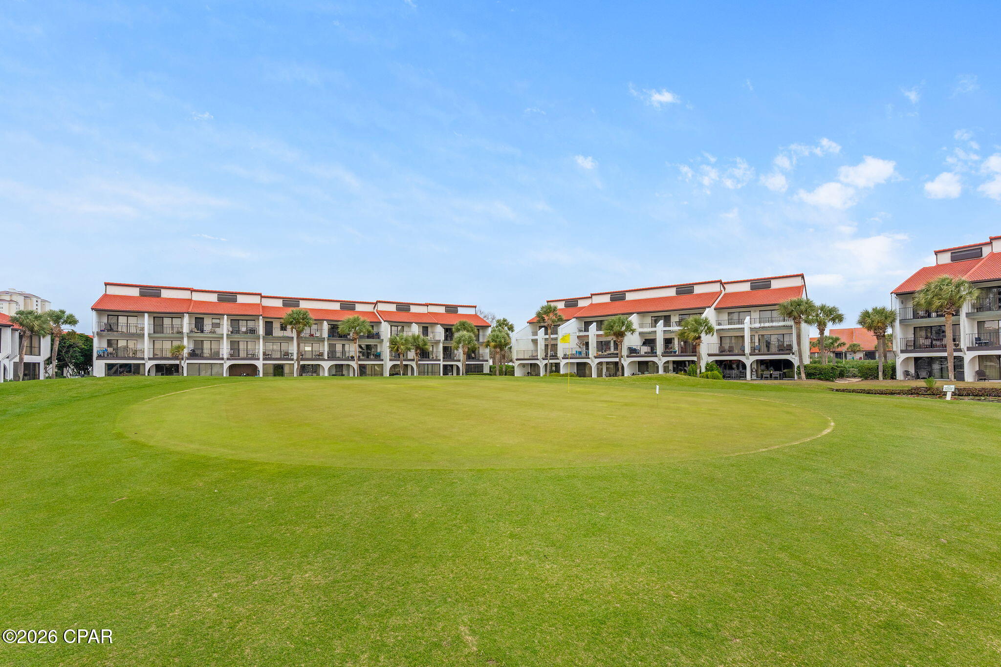 Under Contract - Taking Backups the phrase 'CURRENTLY UNDER CONTRACT, SELLER WILL CONSIDER BACKUP OFFERS. Welcome to Unit 411 at Edgewater Resort in beautiful Panama City Beach! This recently renovated condo offers comfort, convenience, and coastal living just minutes from the white sand beaches and emerald waters of the Gulf. The unit overlooks the golf course with views of hole 8, while holes 9 and 1 are just steps from the front door--so you can start and finish your round close to home. Ideally located within the community, it's a short walk to the pedestrian bridge, clubhouse, and event center. The updated interior features modern finishes and upgrades, including new hot water heater and HVAC. Close to dining, shopping, and entertainment, this condo is ideal as a primary residence, vacation getaway, or investment property with amenities including pools, tennis courts, and a fitness center