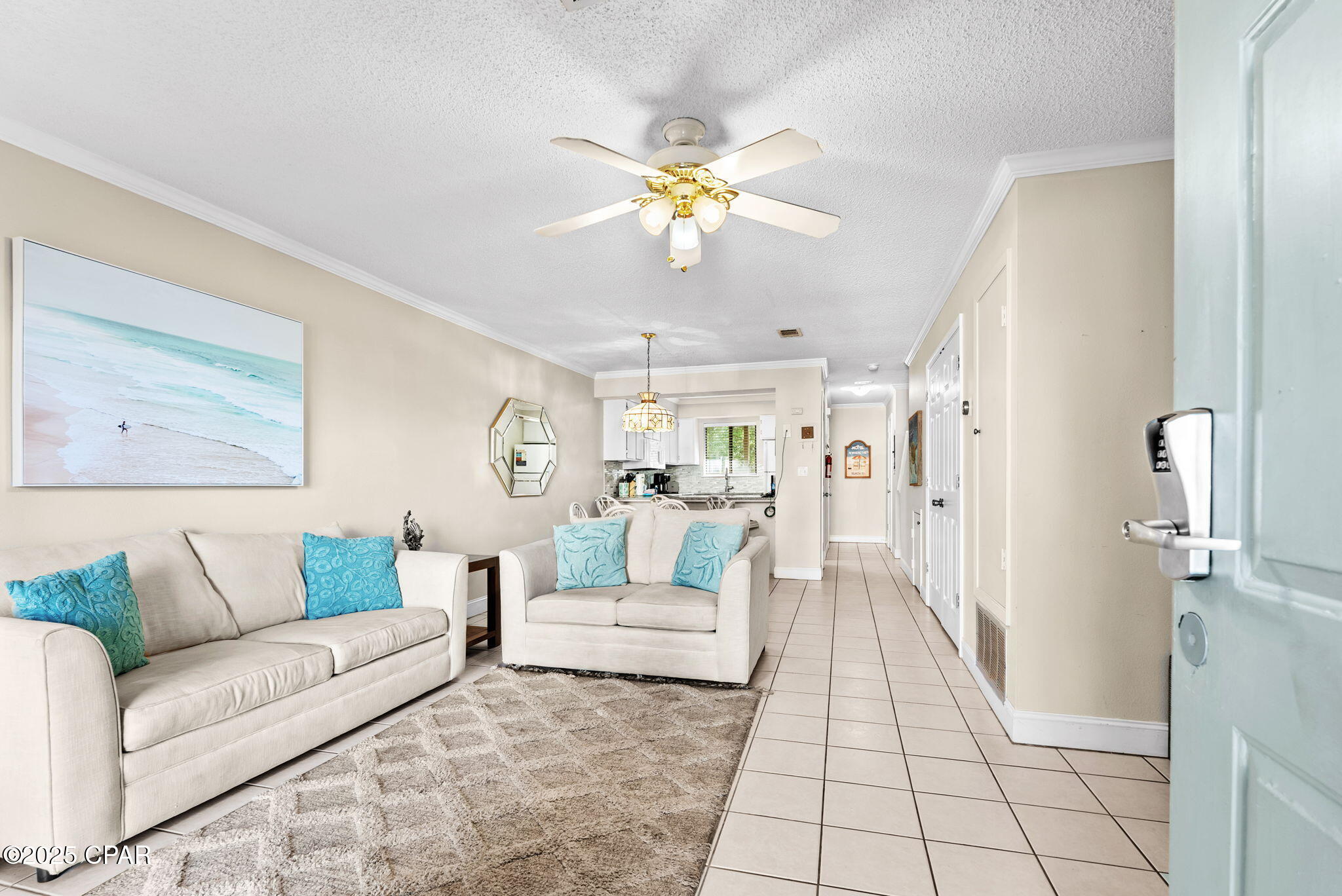 Welcome to Portside Condos! This 2 bedroom/1 and a half bathroom townhome-style condo is a turn-key property is ready to reel in the rental income. When you enter this home, you'll enjoy the open concept living, dining and kitchen space. The laundry is located on the main level along with a half bath. The kitchen is equipped with granite countertops and a beautiful tile backsplash. Upstairs you'll find two spacious bedrooms and full half bath. The primary suite features an awesome balcony off the bedroom! Out back, you'll love the storage closet perfect for storing beach toys and accessories right at your fingertips! Portside Condos is right across the street from public Beach Access 71! Portside is home to an abundance of amenities that include a kiddy pool, a spa (hot tub), one heated pool and two additional non-heated pools, tennis courts, and a clubhouse for owner/tenant use! Portside is also located on the West End of PCB, only minutes from shopping, dining, and the many other amazing attractions PCB has to offer. Come check it out!