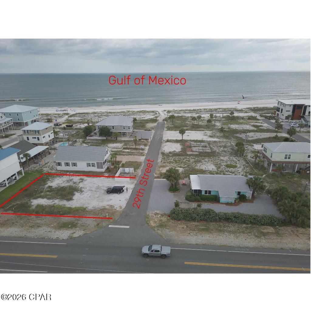 Beach Side! Zoned Residential Tourist Commercial, Single family, Duplex & Triplex allowed use with 80% impervious allowance and NO HOA, This Beachside Land Lot offers versatile possibilities for commercial, primary residence, vacation retreat, or investment property. . Located on Beach side of 29th Street, this 75' x 100' lot (0.172 acres) boasts breathtaking ocean views and is widely regarded as one of the finest streets with crystal white beaches. Ideal for building your dream home, this property promises instant equity upon construction. Situated in the coveted X Flood Zone. Create lasting family memories and cherish endless moments of happiness in a community where beach summer rentals abound. Mexico Beach is your sanctuary away from the crowds, where children can freely explore, bike, fish, scalloping, crabbing, windsurf, jet ski, and enjoy pristine shores worry-free. If you are a boater and love to Deep Sea Fish look no further. One Time Close Construction 30 YR Fixed Mortgage Financing available.