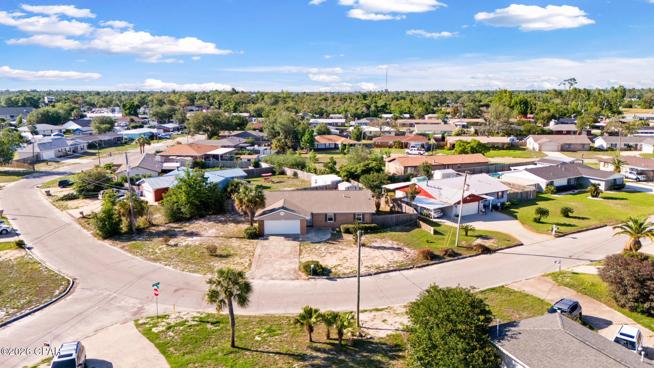 No HOA, quiet neighborhood, and water view! 

Just minutes from Tyndall Air Force Base, this location is ideal for military households, first-time buyers, or investment buyers seeking everyday convenience while still enjoying a peaceful, established residential setting. A subtle bay view right from the driveway provides a daily reminder of nearby water access, beautiful sunsets, and relaxed coastal living. Consider this a clean slate for your timeless dream home! 

Major updates provide peace of mind, including a 2019 roof, HVAC system less than 3 years old, and gas water heater less than a year old. Inside, the home features a functional layout with a dedicated dining room, high ceilings, an electric fireplace that adds warmth and character.

Enjoy nearby recreation at Under The Oaks Park, featuring walking paths, playground, disc golf, picnic areas, and scenic bay views beneath mature oaks. For boating and fishing, Smugglers Cove Marina and Gulf Oaks RV Park are just minutes away. Convenient access to shopping, dining, and everyday essentials throughout Callaway and Historic St. Andrews. The revitalized and ever-evolving historic downtown Panama City along Harrison Avenue also offers a vibrant mix of locally owned restaurants, coffee shops, boutiques, and entertainment. Blending restored historic charm with new development, it has quickly become a lively hub for dining, nightlife, and community events--bringing fresh energy to the heart of the city while still honoring its coastal roots. And of course you'll have Panama City Beach's white sand beaches and clear water just a 30 minute drive away!