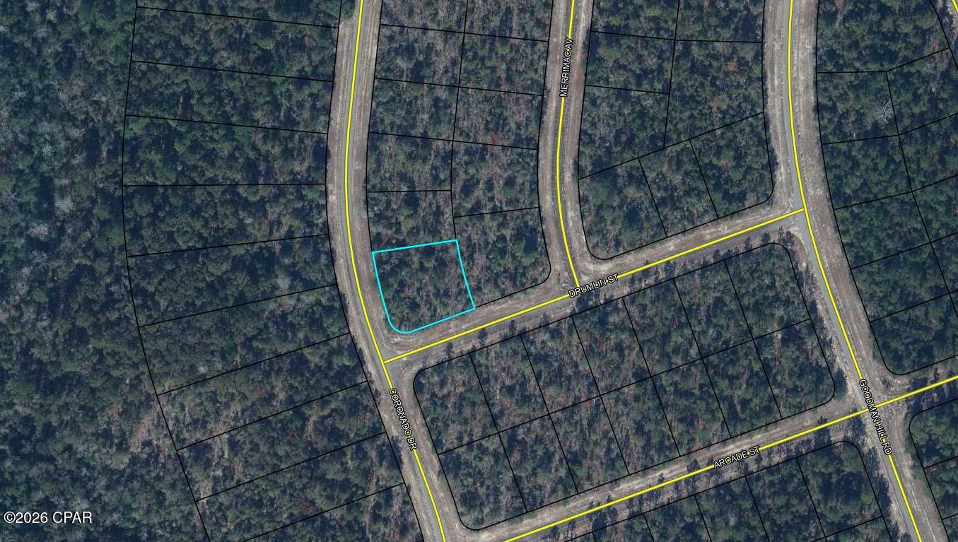 Corner building lot in the rapidly growing community of Sunny Hills. This is a deed restricted (no mobile homes) community with no HOA. Located approximately 25 miles north of Panama City and 18 miles south of Chipley. Sunny Hills features a popular and affordable 18 hole public golf course and numerous fishing lakes. There are several major builders working in the subdivision to accommodate the growth pushing north out of Panama City. Great opportunity to invest in the future of the Florida Panhandle.