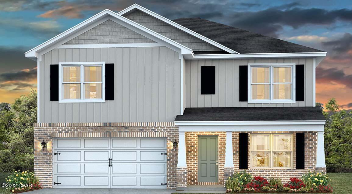 Just released! The Hayden is a 5 bedroom, 3 bath, 2 car garage floorplan. As you enter through the foyer, you will find a large open living space joined by a gorgeous dining and kitchen area with Whirlpool stainless steel appliances and durable countertops. Master bedroom is located on the second floor of the home and features a spacious walk-in shower, dual vanity sinks and large walk in closet. Standard features of this home also include; LVP flooring throughout the first floor, carpet on the stairs, hallways, bedrooms and traditional 8' ceilings. Living here would mean that you are approximately 20 minutes to Tyndall Air Force Base and close to numerous shopping and dining establishments. If you're looking for the perfect community, you've found it!