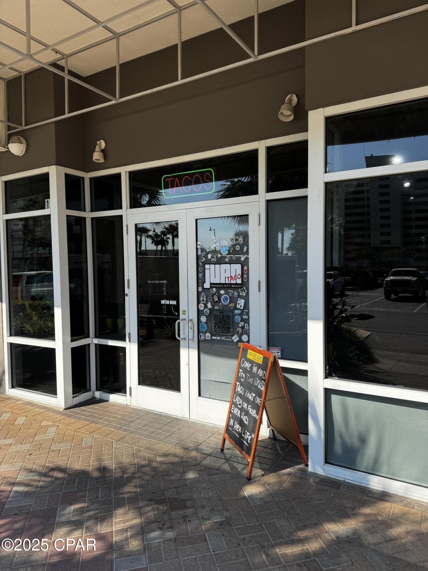 A rare opportunity to purchase a retail unit at Laketown Wharf currently established as a restaurant. Plenty of parking. This unit can also be retro fitted to use as any kind of retail business. There are two entrances one facing Thomas Drive and one facing the Lake. Laketown Wharf has over 700 residential units which provide on-site clients as well as thousands of short term vacation renters. The unit faces Thomas Drive and is located at one of the busiest intersections in Panama City Beach insuring unparalleled visibility.