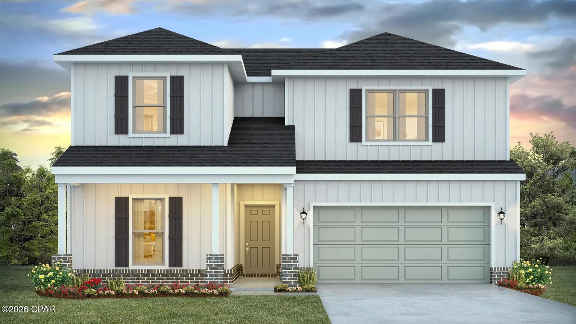 Introducing the Ozark a new plan featured at Hodges Bayou Plantation in Southport, Florida. This beautiful two-story home offers 4-bedrooms with 3-bathrooms, a 2-car garage, and a seamless open layout. At just over 2,400 square feet, there is plenty of room to enjoy this home.  As you enter the home on the first floor, you are met with the foyer featuring a full bathroom and first additional bedroom, perfect for guests. Walking past the foyer is a large open concept living space including the kitchen, living room and dining space. The kitchen includes quartz countertops, under mount sink, smooth top range, stainless steel appliances, pantry, stylish shaker cabinetry, and a center island. With natural light and nearby covered patio access, the living and dining area are integrated perfectly. Towards the back of the main living room is the primary bedroom. This bedroom is a spacious and relaxing space that includes an attached primary bathroom. The double vanity, separate toilet, shower and walk-in closet will provide a haven of relaxation. Returning to the foyer you will find stairs leading to the 2nd floor. The additional 2nd and 3rd bedrooms are both located on the 2nd floor with a gorgeous full bathroom. This bathroom features dual vanities, a soaking tub, and toilet. You will also find a second living space to use however it best fits your needs. In addition to all the features and amenities the Ozark Plan offers, this home is also outfitted with Smart Home technology, like all our beautiful homes at Hodeges Bayou.

Appreciate the convenience of a Smart Home technology package, featuring keyless entry and an intuitive control panel for your thermostat, lighting, and security systems. The exterior of this home features a Hardie board siding and is uniquely engineered to stand up to the harshest elements from wind, rain, fire, freezing temperatures, and hail on the exterior of this home. Dimensional shingles with 30-year warranty. A landscaped front flower bed at entry way and fully sodded yard. 

Our Hodges Bayou community features underground utilities making it less susceptible to damage from severe weather leading to fewer outages and more reliable service. Embrace the lifestyle you deserve where every detail is curated for your ultimate enjoyment. 

Come and see for yourself why the Ozark will be a popular floor plan for new home buyers.  Don't forget to ask us about available upgrades and options for this home! To see this floor plan and learn more schedule an appointment online or give us a call.