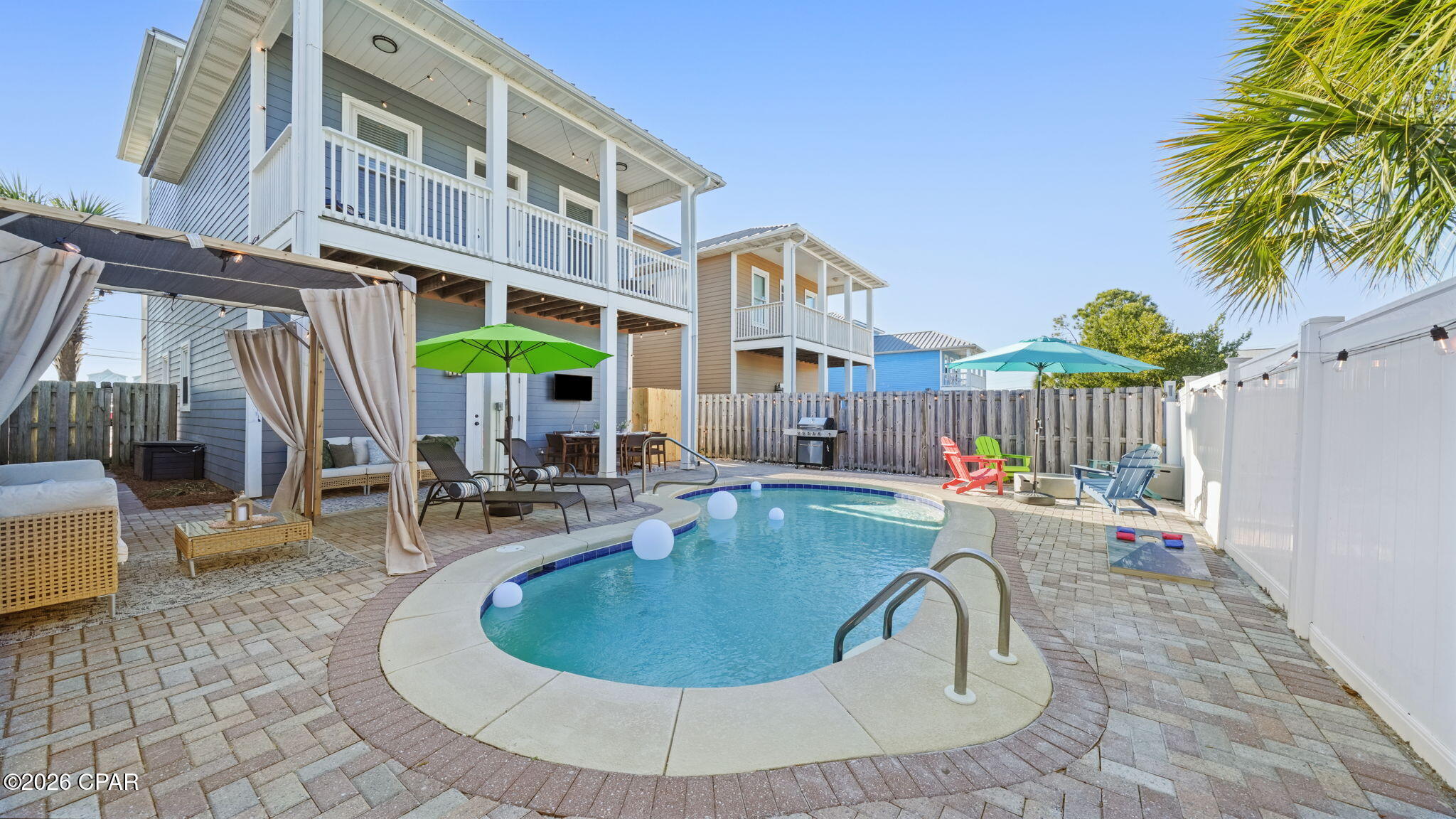 Gulf views, a private heated gunite pool, no HOA, and just steps to the white sand beaches of Panama City Beach. Welcome to 6728 Beach Drive, a turnkey coastal retreat designed for personal enjoyment and strong short-term rental potential.
This beautifully maintained beach house offers the perfect setup for a primary residence, second home, vacation getaway, or income-producing investment property. The backyard is a true private oasis featuring a heated gunite pool, fire pit, and outdoor shower -- ideal for relaxing after a day at the beach.
Inside, the home is bright, open, and thoughtfully designed for hosting. The spacious kitchen features granite countertops, stainless steel appliances, warm wood cabinetry, and great flow into the dining and living areas. With multiple living spaces, a game room, and flexible sleeping arrangements, there is plenty of room for families and guests to spread out comfortably.
The home features 4 bedrooms, 3 full bathrooms, and 2 half bathrooms, including three king en suite bedrooms, a first-floor master suite, additional bunk accommodations, and a third-floor loft with a daybed and trundle. The layout allows the home to comfortably sleep up to 14 guests, making it highly appealing for vacation rental use.
Enjoy Gulf views from the upper balcony, where morning coffee and evening sunsets feel like part of the lifestyle.
Located just a short walk to the beach and minutes from St. Andrews State Park, Shipwreck Island Waterpark, Panama City Beach Winery, Tootsie's, grocery stores, dining, shopping, and entertainment, this home offers both convenience and coastal charm.
Currently operating as a successful short-term rental, 6728 Beach Drive offers high occupancy potential, a prime Panama City Beach location, Gulf views, a private heated gunite pool, no HOA, and turnkey coastal appeal. Because in the vacation rental world, layout, location, and amenities are everything -- and this one has all three.
Whether you are looking for a Panama City Beach vacation rental, second home near the beach, income-producing investment property, or full-time beach residence, this one checks all the boxes.
Schedule your private showing today and see why 6728 Beach Drive is one of the Panama City Beach properties buyers and investors need to have on their list.