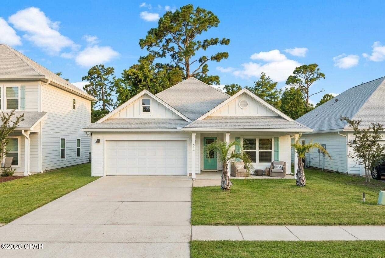 Great Primary Residence or Short-Term Rental Opportunity in Panama City Beach!
This beautifully upgraded 2021 3BR/2BA home offers a split floor plan with tray ceilings in the living room and master suite. Recent updates include new LVP flooring, quartz countertops throughout, tile backsplash, new refrigerator and stove, shiplap electric fireplace, fresh paint, recessed lighting, upgraded plumbing fixtures, and door hardware. Custom wooden shelving has been added to all closets and the pantry for excellent organization and storage. The home is pre-wired for two Tesla chargers and sits on a small, low-maintenance yard with new Zoysia grass and palm trees. Additional storage is available above the garage.
Short-term rentals are allowed, and most furnishings are negotiable, making this a turnkey income-producing property. As a 2021 build, it benefits from some of the lowest insurance premiums on the beach along with a newer roof, AC, and major systems. The community features one of the lowest HOA fees in the area and includes a dog park.
Located less than 1 mile from the marina with boat slips and launch, Navy base, and sports complex, this home is just 3 miles from the Gulf beaches. The nearby sports complex drives strong rental demand from traveling baseball teams and tournaments. Perfect as a personal beach home or for generating income, with a projected annual gross rental income of $42,000.
This is a move-in ready gem--reach out today for more details or to schedule a showing!