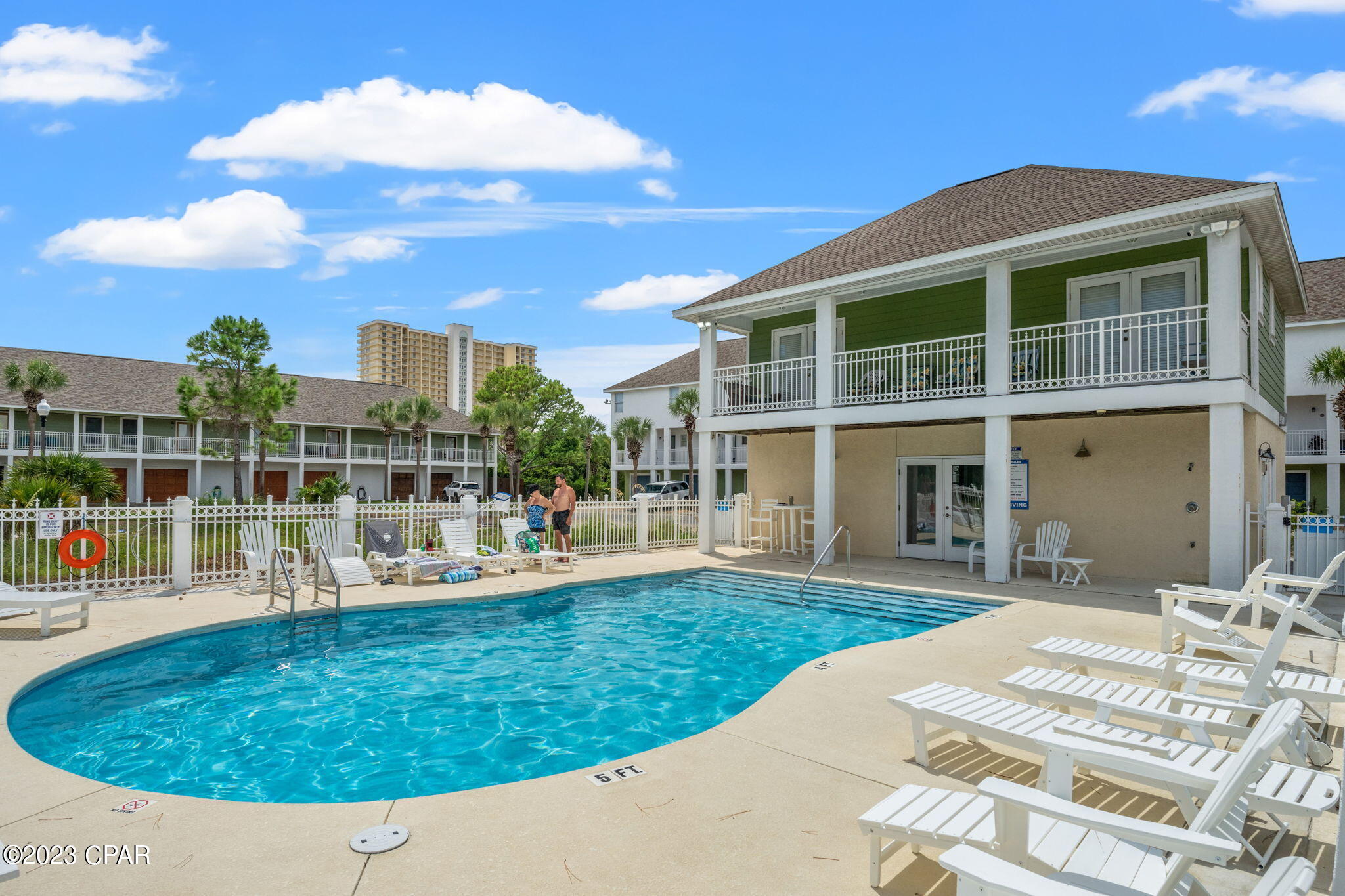 Experience the beauty of living on Grand Lagoon with this 2 bedroom, 2 bath unit ground floor condo. Enjoy the waterfront views that this unit offers. The complex provides fantastic amenities including a pool, clubhouse, and private covered boat slips with available lifts for rent upon availability. This unit is complete with a spacious balcony that overlooks the lagoon. Bonita Point is within walking distance to beach access.