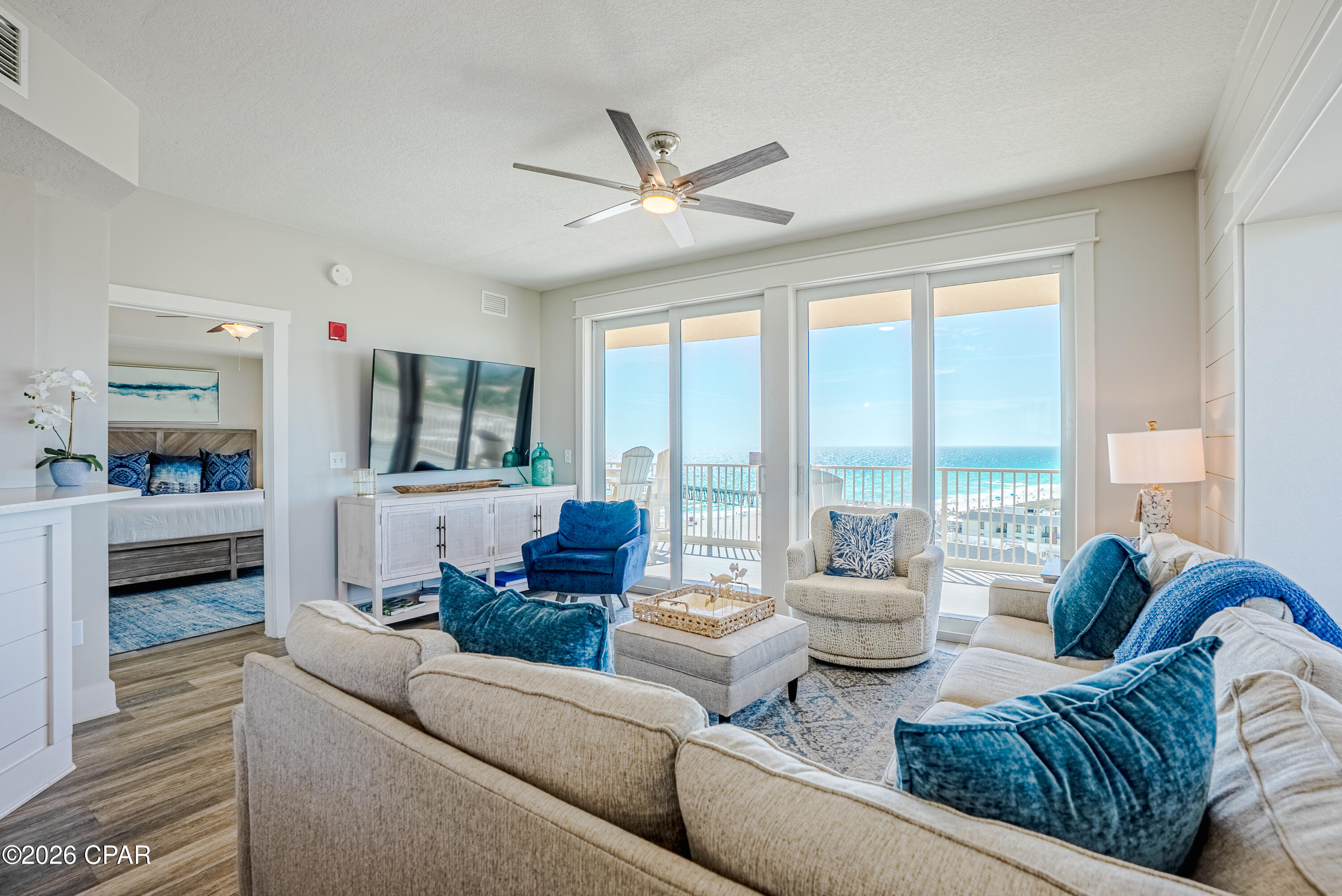 Professional Pictures and Video coming soon!
Welcome to Calypso Tower 3!
Stunning in every way, from its ideal floor height to its designer interior and extraordinary wraparound balcony, this unit delivers truly unmatched panoramic views. Enjoy unobstructed vistas of the Gulf, Pier Park, and the dazzling city lights, all complemented by breathtaking sunsets.
Located in Panama City Beach, a destination now gaining national recognition as it evolves from its former spring break reputation into a premier family-friendly luxury market, this property places you at the center of it all.
Welcome to a rare coastal oasis featuring one of the most exclusive floor plans in the building. This is the only 3-bedroom, 3-bath end unit per floor, with just 22 units of this kind in the entire tower-making it truly one of a kind. Whether you're seeking a private retreat or a high-performing vacation rental, this residence offers exceptional versatility.
Spanning approximately 2,117 square feet, this unit is highlighted by an expansive 609-square-foot wraparound balcony-perfect for entertaining or simply taking in sweeping views from every angle. The Gulf-front primary suite offers a luxurious escape, complete with a spa-inspired bathroom featuring a large walk-in shower with dual shower heads.
From day to night, enjoy spectacular scenery including the illuminated Pier Park, the iconic Ferris wheel, and seasonal fireworks displays (weather permitting),
all from the comfort of your private balcony.
Professionally furnished and thoughtfully upgraded throughout, this unit is more than just a condo-it's a statement of refined beachfront living. From the moment you enter, the quality and attention to detail are undeniable.
Enjoy an impressive collection of resort-style amenities, including a lagoon-style pool, hot tub, well-appointed fitness center, on-site dining with al fresco seating, and direct beach access-offering a true luxury lifestyle just steps from the sand.
Don't miss this rare opportunity to own one of the most distinctive and sought-after units in Panama City Beach. Schedule your private showing today and experience elevated coastal living at its finest.