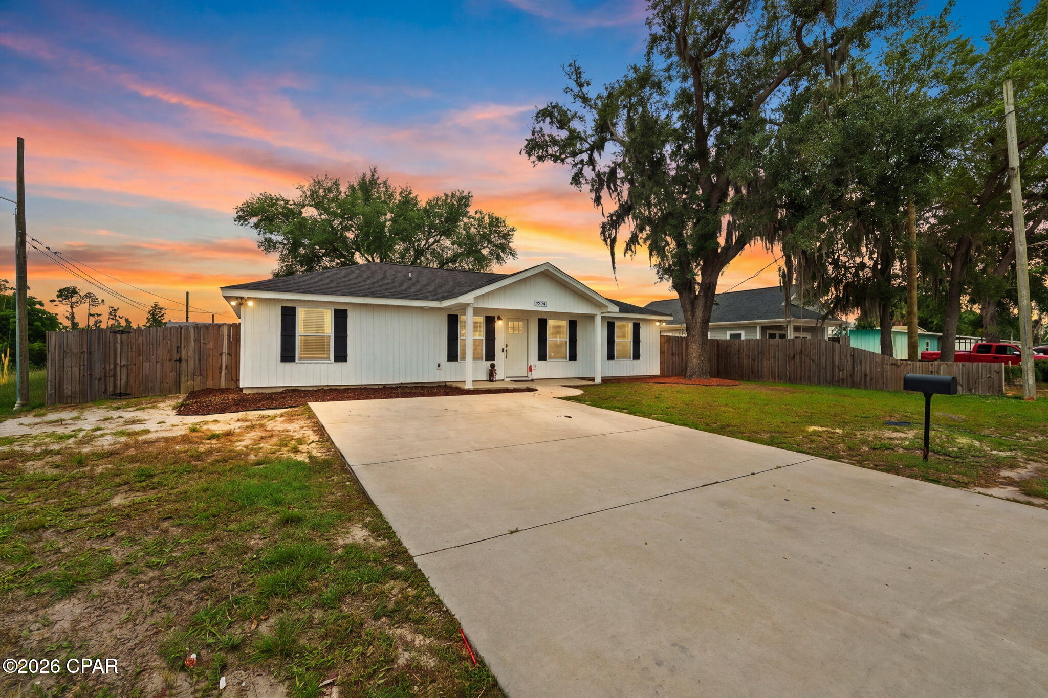 Welcome to this charming 3-bedroom, 2-bath home located in the heart of Callaway, Florida. From the moment you arrive, you will appreciate the beautiful oak tree that provides shade and enhances the home's curb appeal, as well as the inviting covered front porch.

Inside, you will find a thoughtfully designed floor plan featuring vinyl plank flooring, abundant natural light, and modern upgrades throughout. The home is equipped with Xfinity home security, a Google Nest thermostat, a keypad entry lock, and a Blink video doorbell for added convenience and peace of mind.

The kitchen is designed for both everyday living and entertaining, offering granite countertops, a spacious island with additional storage, and stainless-steel appliances. The laundry room is conveniently situated near the two guest bedrooms.

The spacious primary suite provides a comfortable retreat and includes an ensuite bathroom with dual vanities, a tub/shower combination, and a large walk-in closet. 

Step outside to the covered back patio and backyard, complete with an irrigation system and fencing for private family gatherings.

Call your realtor and make your dream home a reality!