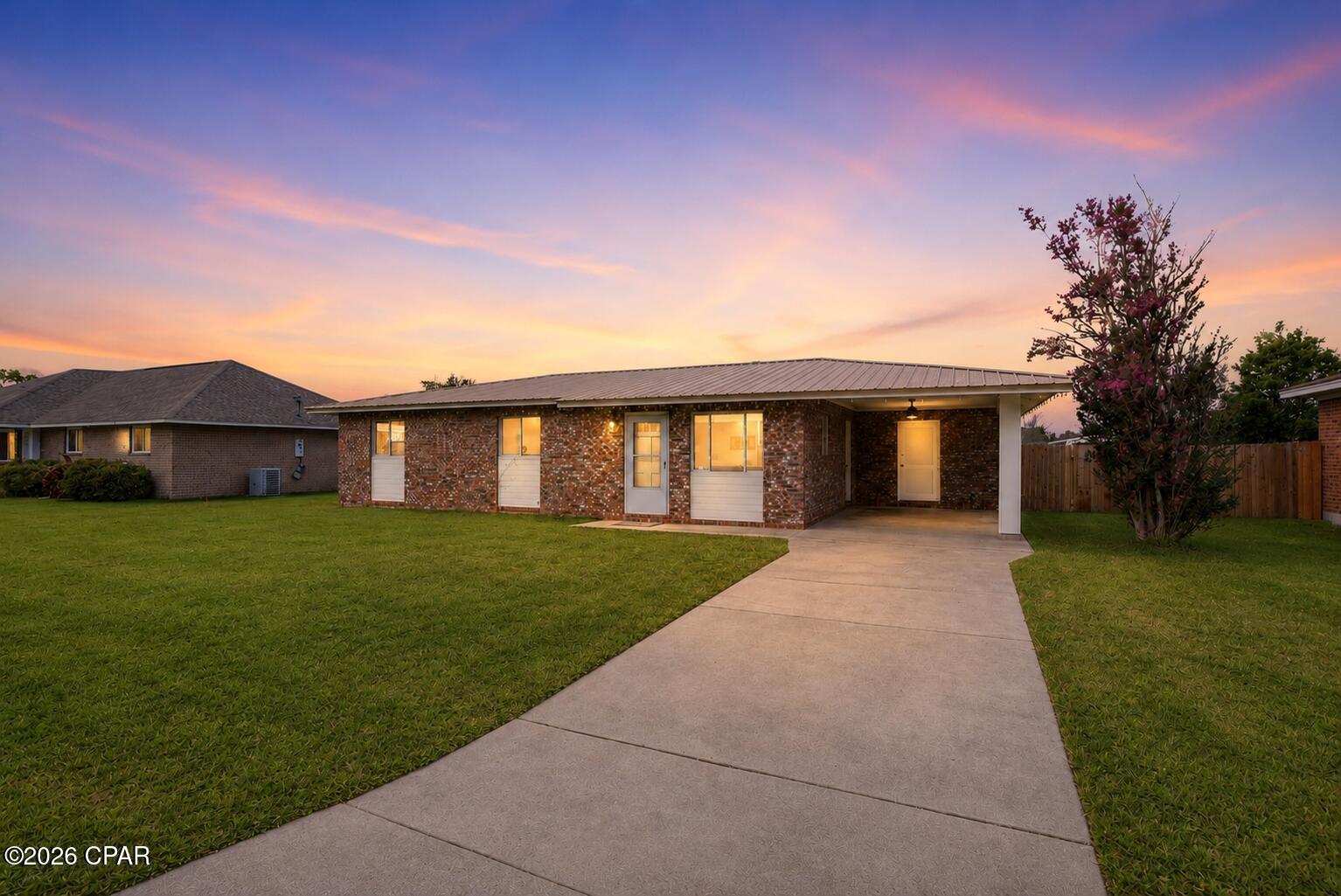 Move-in ready and packed with value, this beautifully updated 3-bedroom, 2-bath brick home is the perfect opportunity for first-time homebuyers, military families, or savvy investors. Conveniently located in the heart of Panama City, you'll enjoy easy access to shopping, dining, schools, colleges, medical facilities, and Tyndall Air Force Base, while being just 10 minutes from the stunning white-sand beaches of the Gulf Coast.

Inside, you'll find a completely renovated kitchen featuring modern finishes and functionality, along with updated bathrooms that provide both style and comfort. The spacious floor plan offers comfortable everyday living, while major improvements have already been completed for added peace of mind, including a metal roof installed in 2022, HVAC system replaced in 2017, and water heater installed in 2018.

The home also features a one-car carport with a conveniently enclosed laundry room, providing additional storage and utility space. Step outside to a large backyard with endless possibilities--perfect for entertaining, gardening, pets, play areas, or creating your own outdoor retreat.

Whether you're looking for an affordable primary residence, a rental investment, or a property close to Tyndall Air Force Base and the beach, this home checks all the boxes. With its desirable location, significant updates, and strong potential, this is an opportunity you won't want to miss.