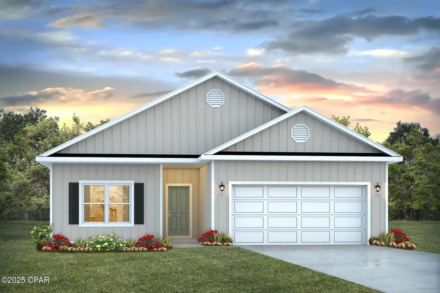 Welcome to the Walker, a new home floor plan located at Liberty in Panama City, Florida. The Walker is thoughtfully designed 3-bedroom, 2-bathroom, one-story home with 1,580 square feet of modern living. On the outside of your home, you will see durable vinyl siding, a spacious two-car garage with an opener and a fully sodded yard to the property lines. This home comes equipped with dimensional shingles with a limited lifetime warranty, electronic deadbolts on all exterior doors, weatherproof outlets, and hose bibs. Sidewalks line the neighborhood streets for you to enjoy the beautiful Florida weather at Liberty. Inside you will see 9' ceilings throughout, engineered vinyl plank flooring throughout the home and carpet in the bedrooms. The front bedrooms, bathroom, and garage are close to the front door and welcome you into an open living room and kitchen, perfect for having guests over. Granite countertops, white cabinetry with soft-close are in the kitchen and bathrooms, and the kitchen island makes hosting or serving dinner at the bar a breeze. Complete with a pantry, and stainless-steel appliances including smooth top range, microwave, and dishwasher means your kitchen is fully equipped. The living room has plenty of windows for natural lighting and leads right to the back door. Each bedroom comes with soft carpet floors and spacious closets. The Primary Bedroom features a bathroom with a detached shower and double vanity with granite countertops. The walk-in closet is adjacent to the bathroom, meaning more space in your bedroom. As with all the homes in Liberty, your home is outfitted with the latest Smart Home technology, allowing you to manage your home right from your phone, making your comfort easy and exceptional.

Our Liberty community features underground utilities making it less susceptible to damage from severe weather leading to fewer outages and more reliable service! Residents of Liberty can enjoy exclusive access to two amenity centers, complete with two pools, a children's splash pad, a playground for endless fun, and a well-equipped fitness center. Our second amenity center features a basketball court and two pickleball courts for competitive play! Embrace the lifestyle you deserve where every detail is curated for your ultimate enjoyment. Situated off Star Avenue, this address is a stone's throw away from downtown Panama City's vibrant scene and the esteemed Tyndall Air Force Base, making it an exceptional choice for military personnel. Schedule an in-person or virtual tour today!